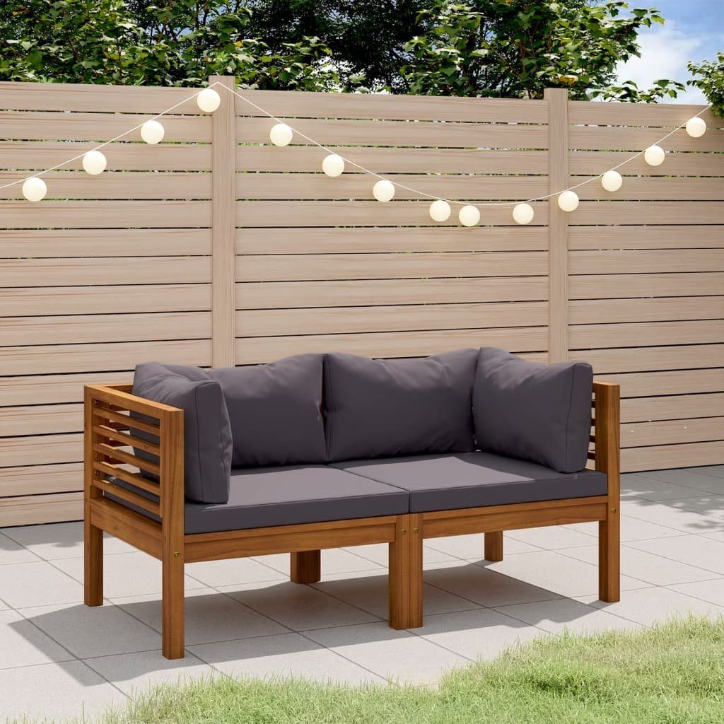 vidaXL Gartenlounge-Set 2-Sitzer-Gartensofa mit Kissen Massivholz, (1-tlg)