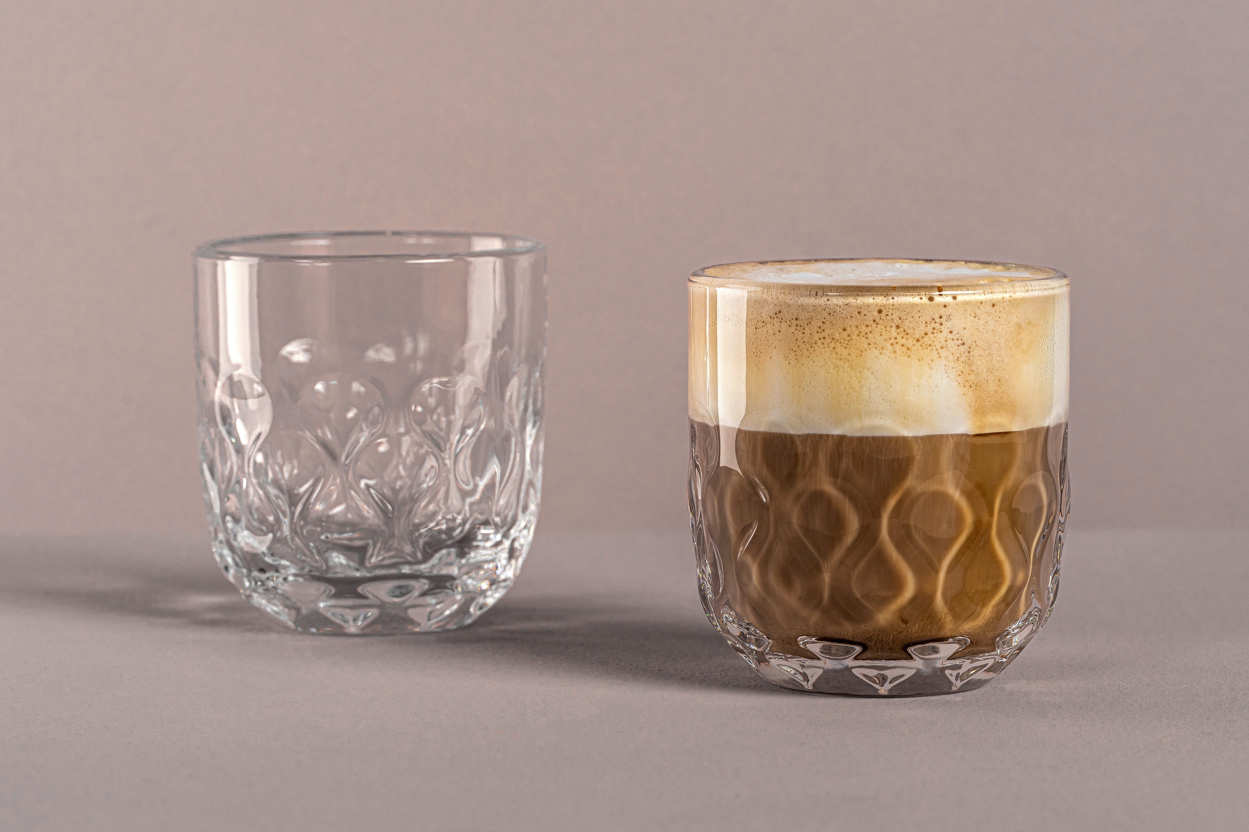 LEONARDO Gläser-Set Kaffee-Glas GOCCE, 220 ml, 6er-Set, 6-tlg., Glas, 2. Variante, mit Tropfenrelief