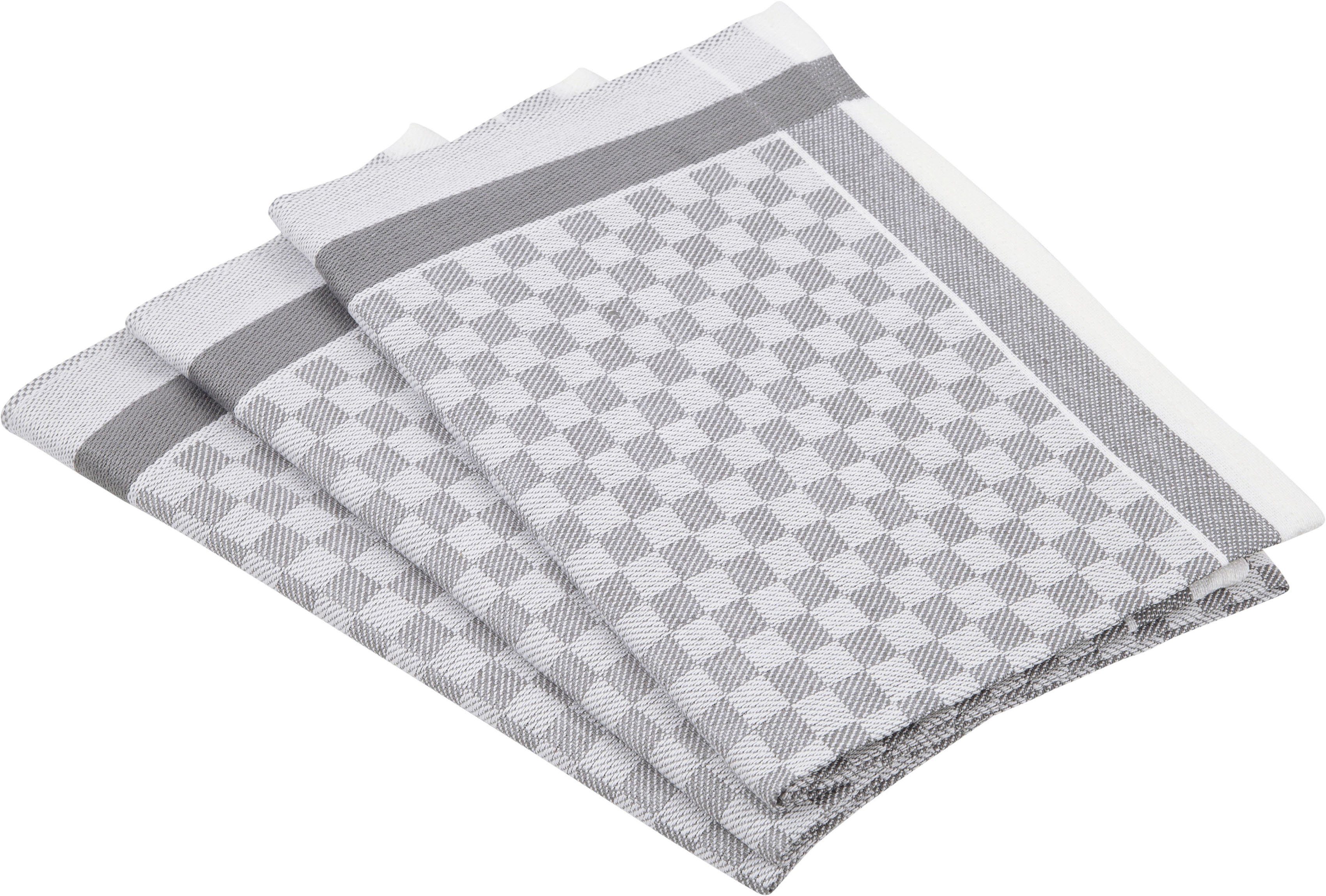 ROSS Geschirrtuch Exclusiv, (Set, 3-tlg), Karofond, günstig online kaufen
