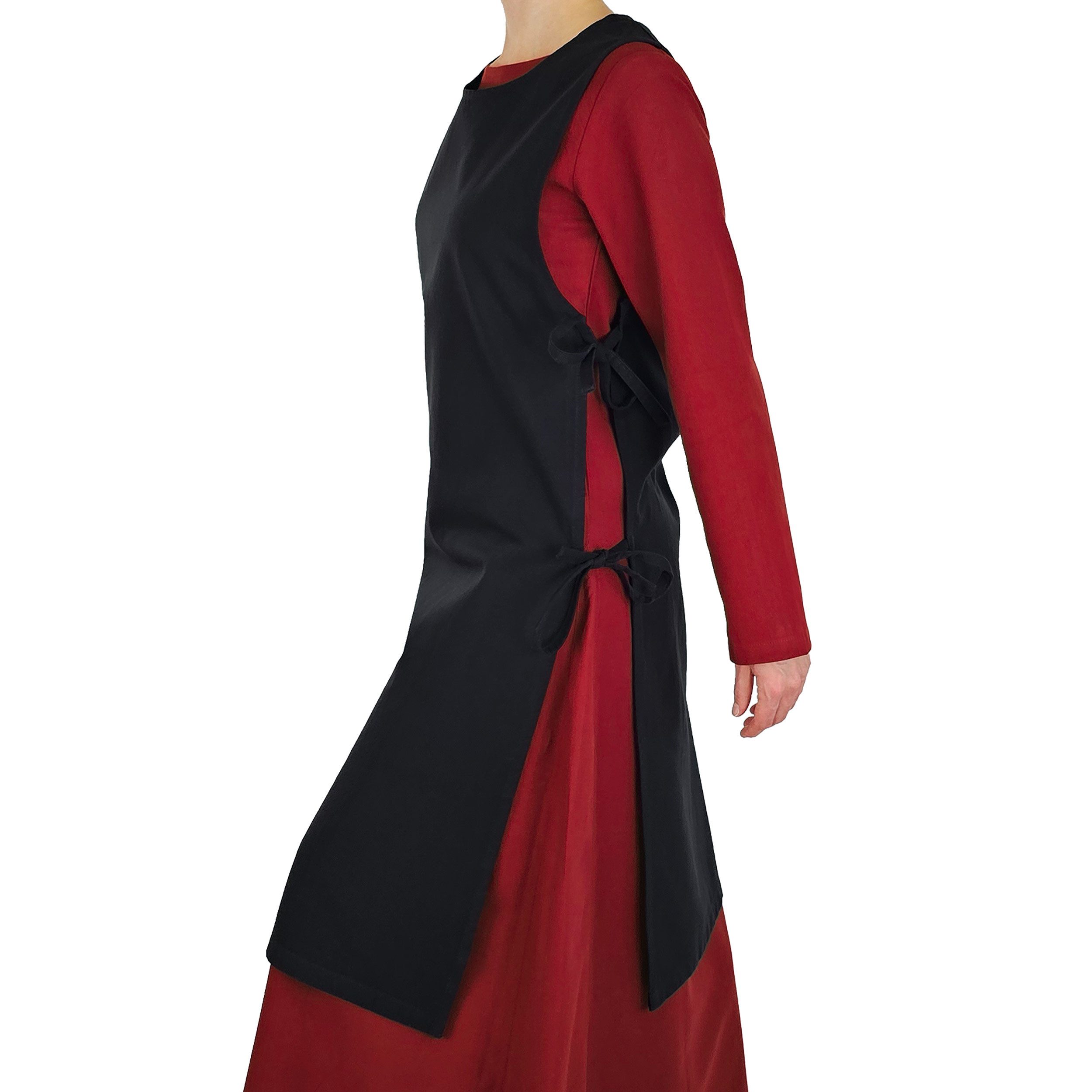 Vehi Mercatus Burgfräulein-Kostüm Klassisches Wikinger Überkleid schwarz "Lykke"