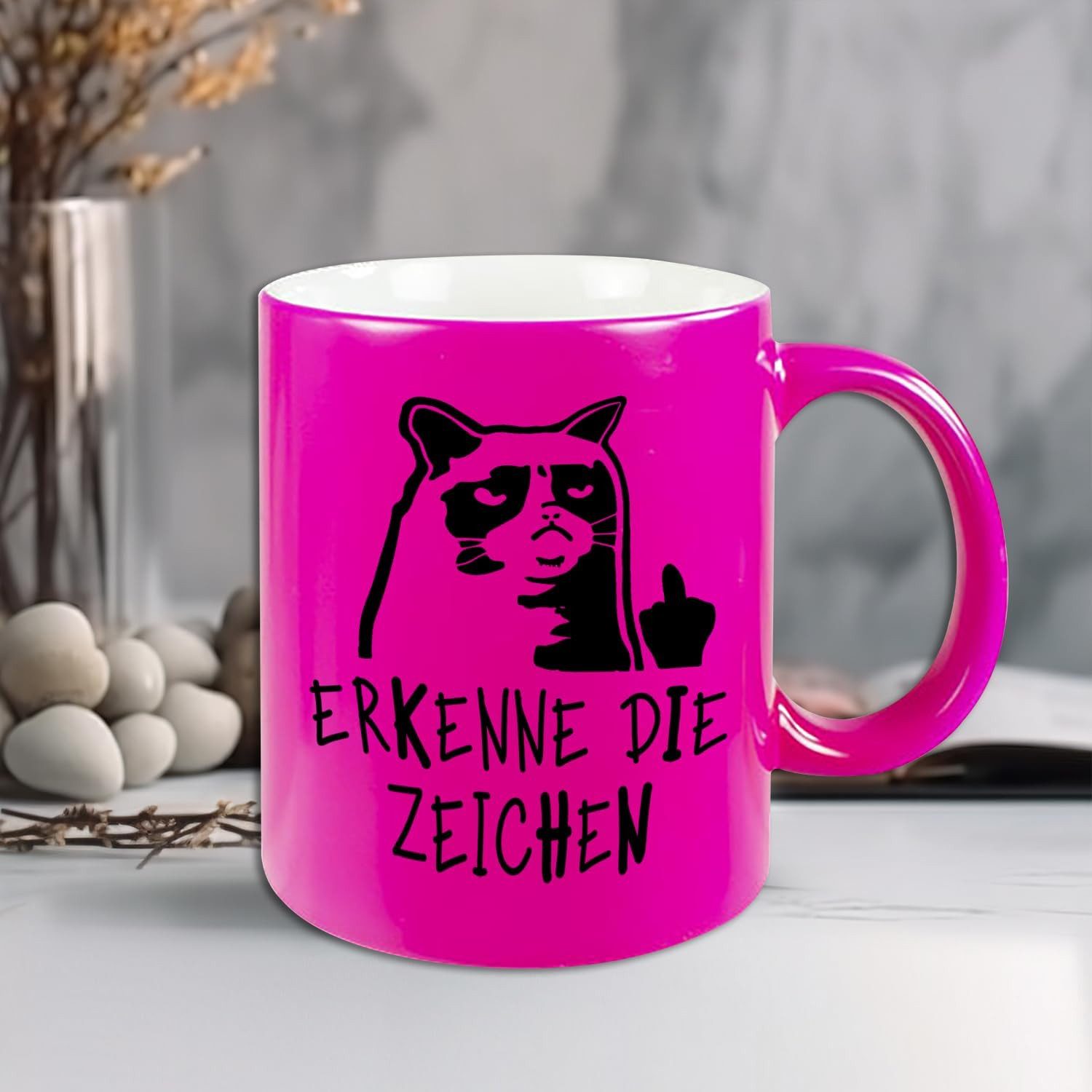 Hustling Sharks Tasse Hustling Sharks® Verschiedenfarbige Neon Tassen - Erkenne die Zeichen!, 330 ml