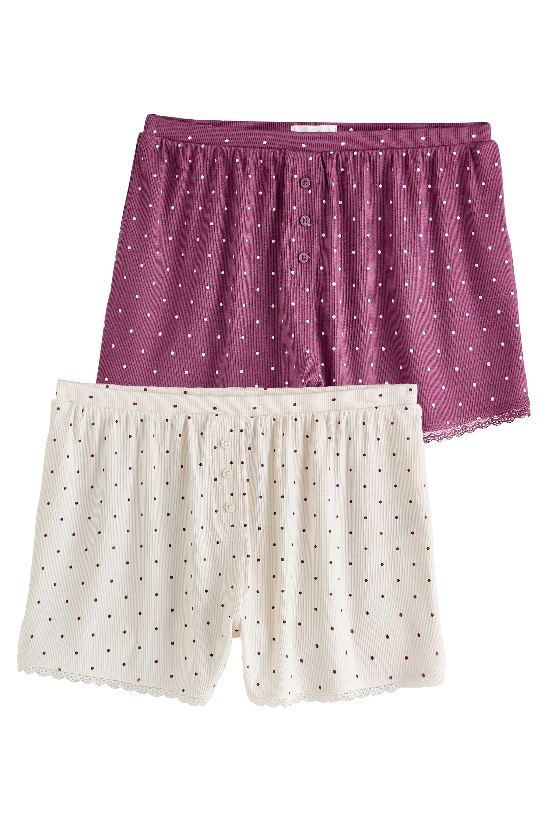 Next Pyjamashorts Gerippte Shorts, 2er-Pack (2-tlg)