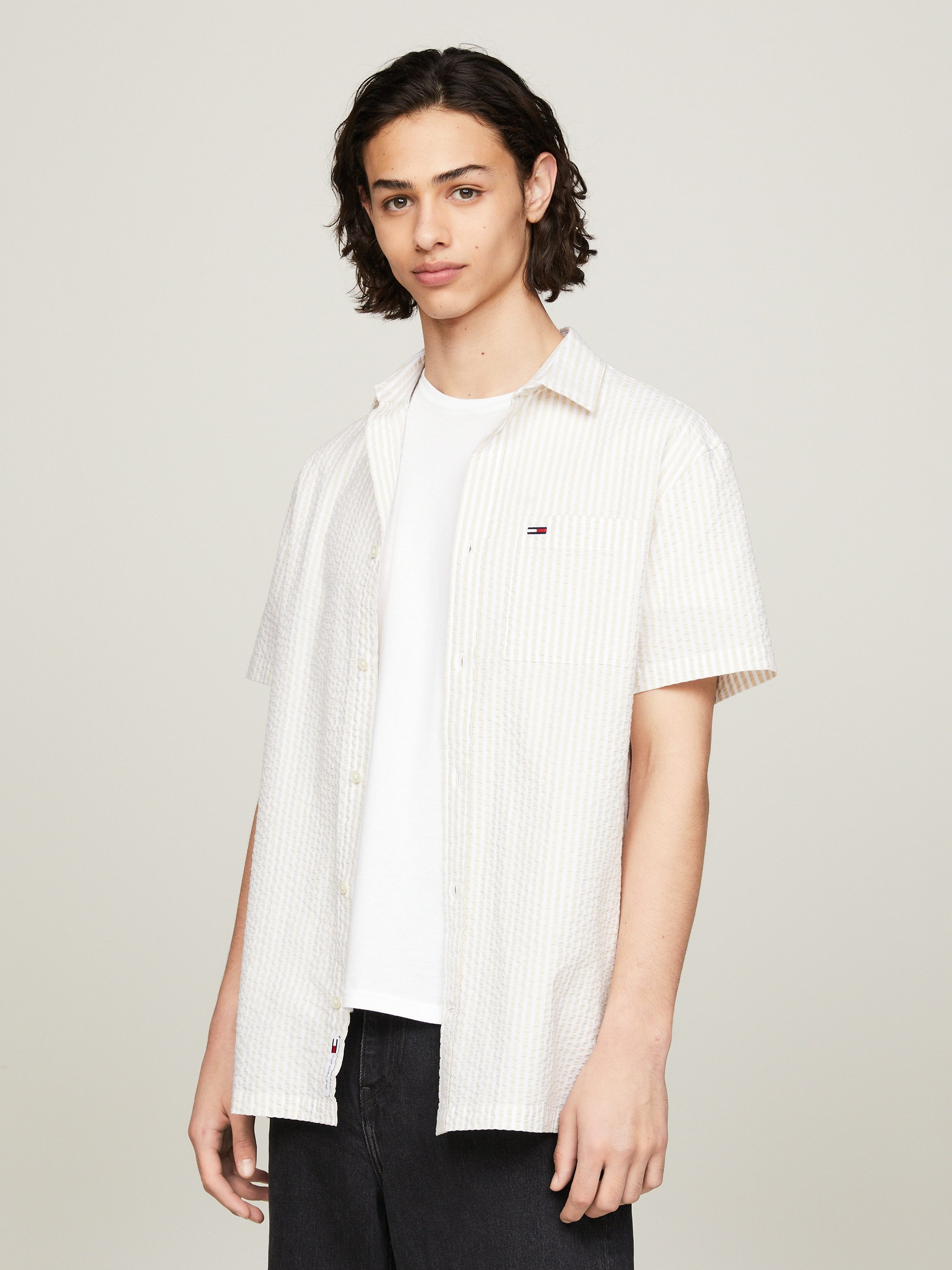 Tommy Jeans Kurzarmhemd TJM REG STRIPE SEERSUCKER SHIRT