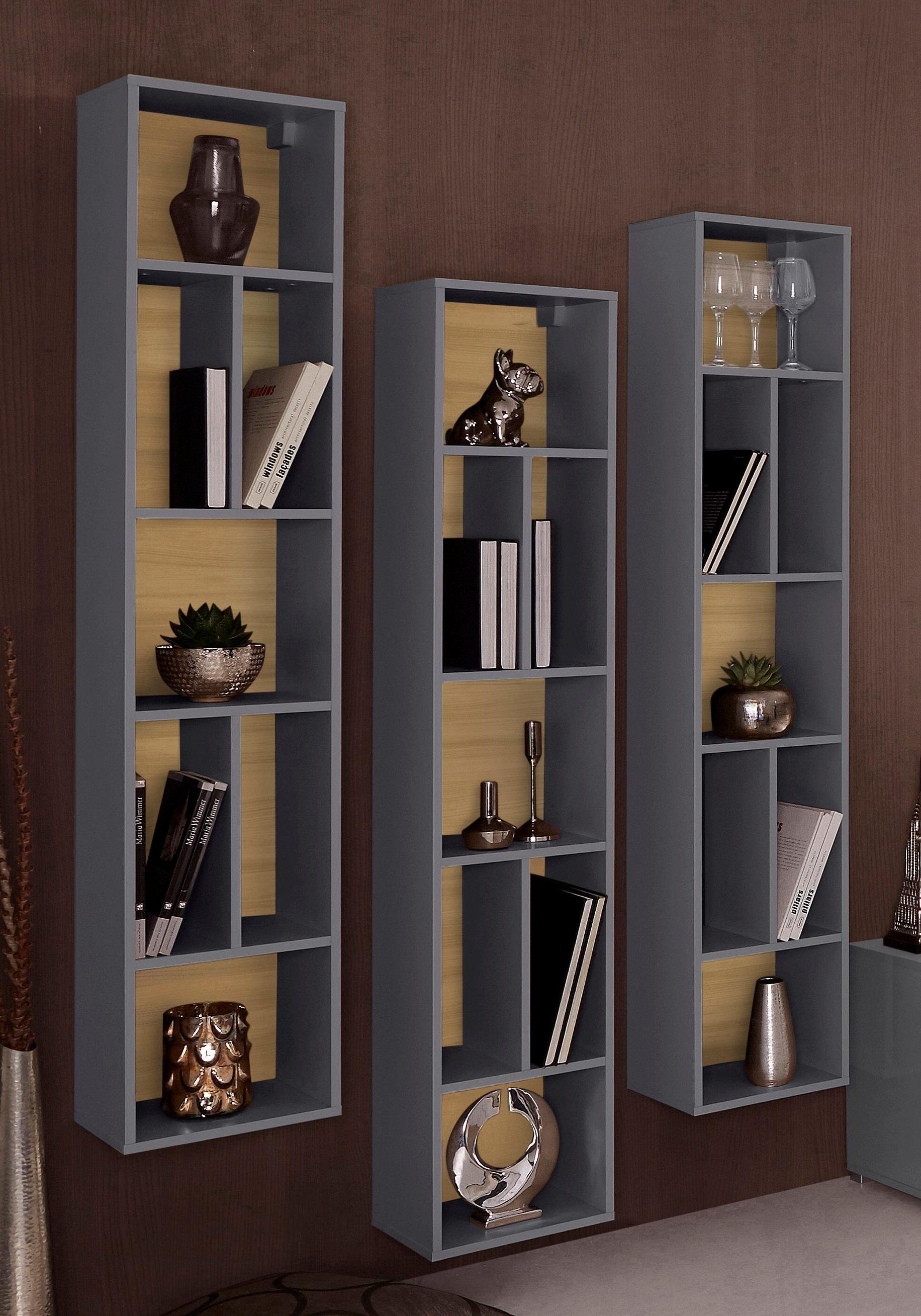 OTTO home Wandregal Toledo,Höhe 159 cm stilvolle Bücherregal, viel Stauraum, Wandregal Masse 32/159/25 (B/H/T)