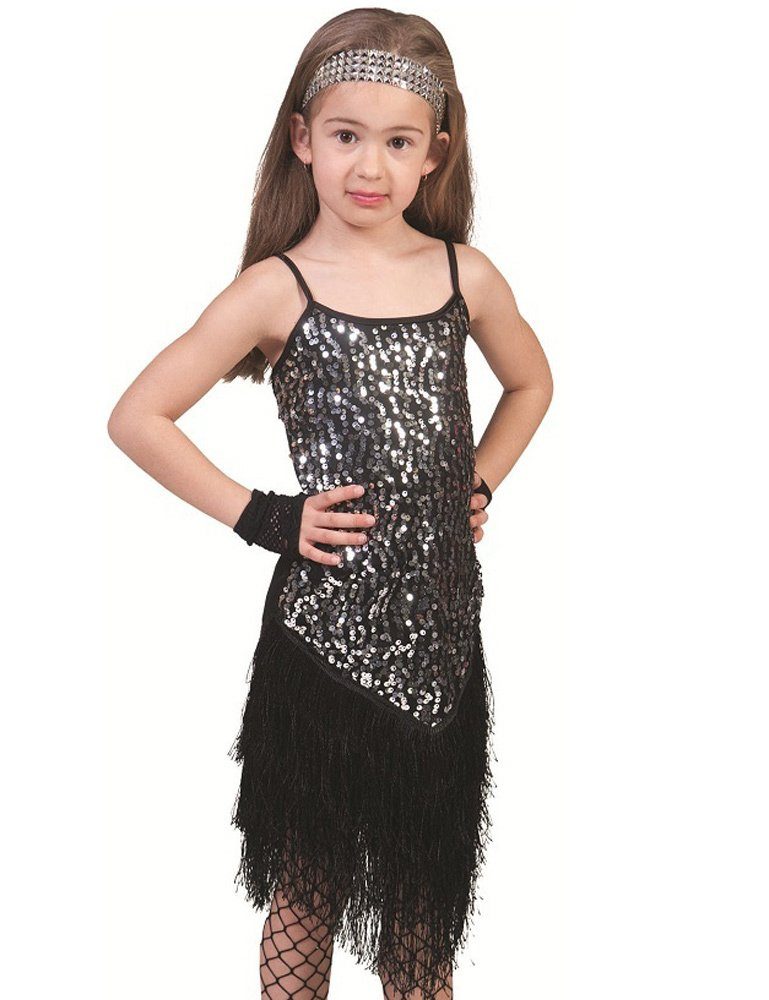 Funny Fashion Kostüm Charleston "Marlene" für Mädchen - Schwarz, 20er Jahre