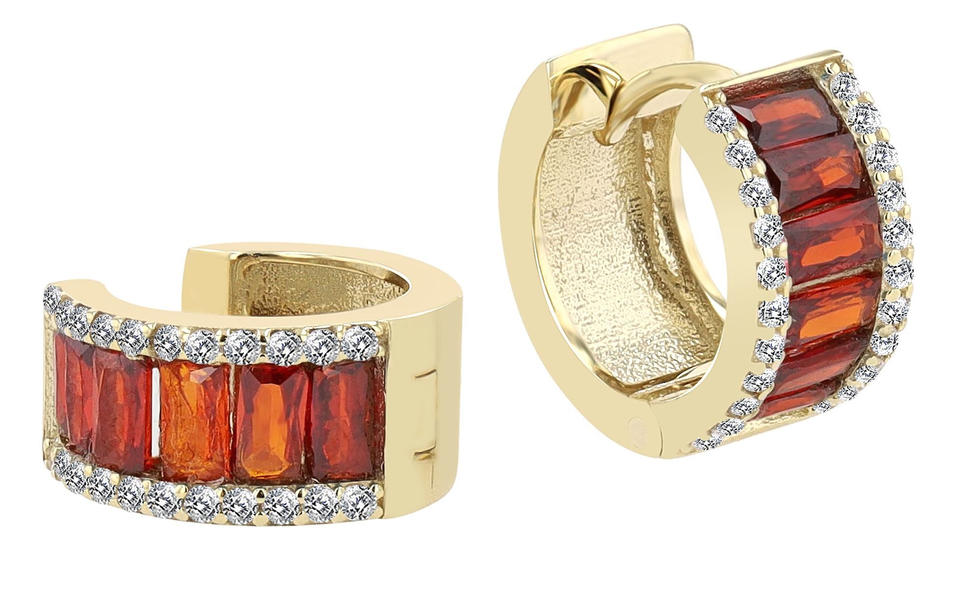 Klappcreolen Ohrringe – Klappcreole aus 333 Gold mit Zirkonia