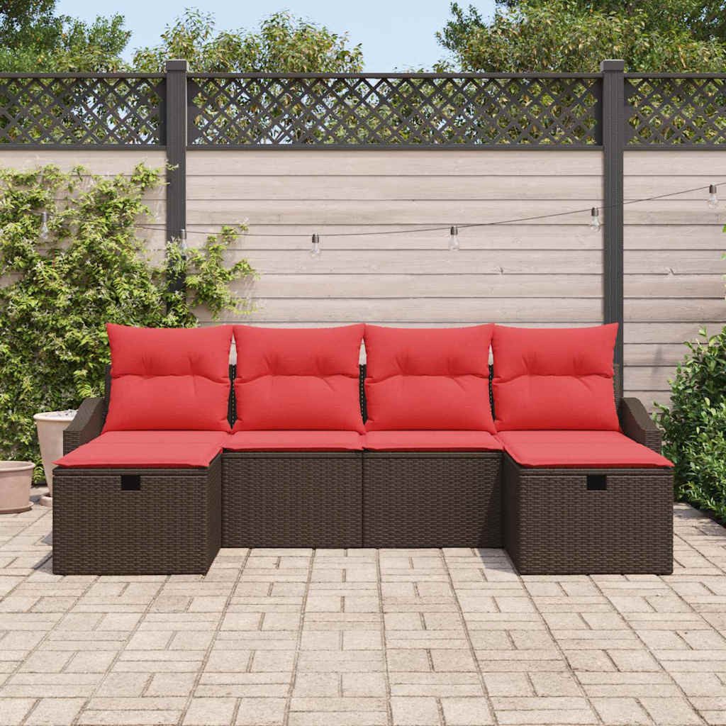 vidaXL Gartenlounge-Set Gartensofa-set 6 Stk. Poly-Rattan, (6-tlg)