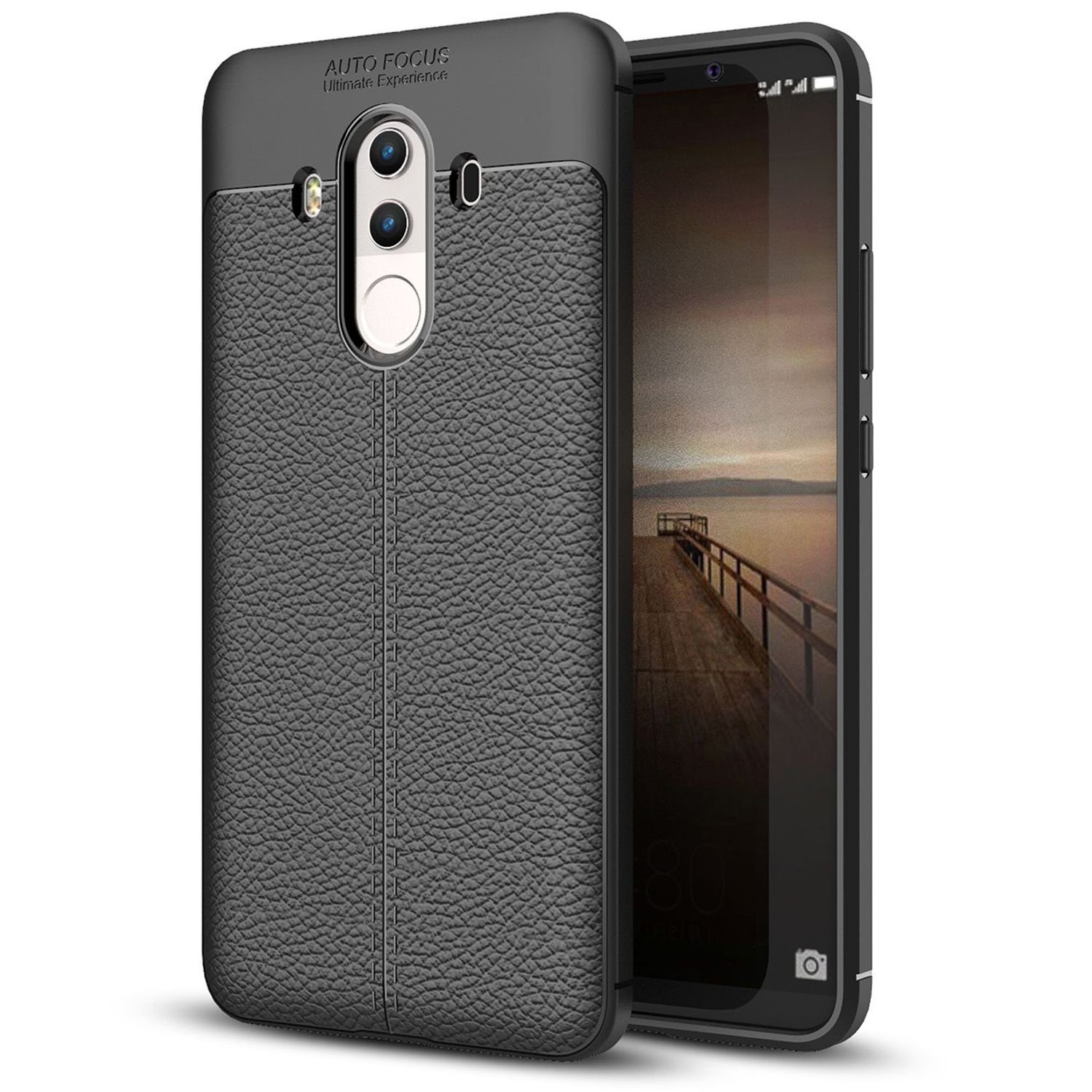 Nalia Smartphone-Hülle Huawei Mate 10 Pro, Leder Look Silikon Hülle / Anti-Fingerabdruck / Kratzfest / Rutschfest