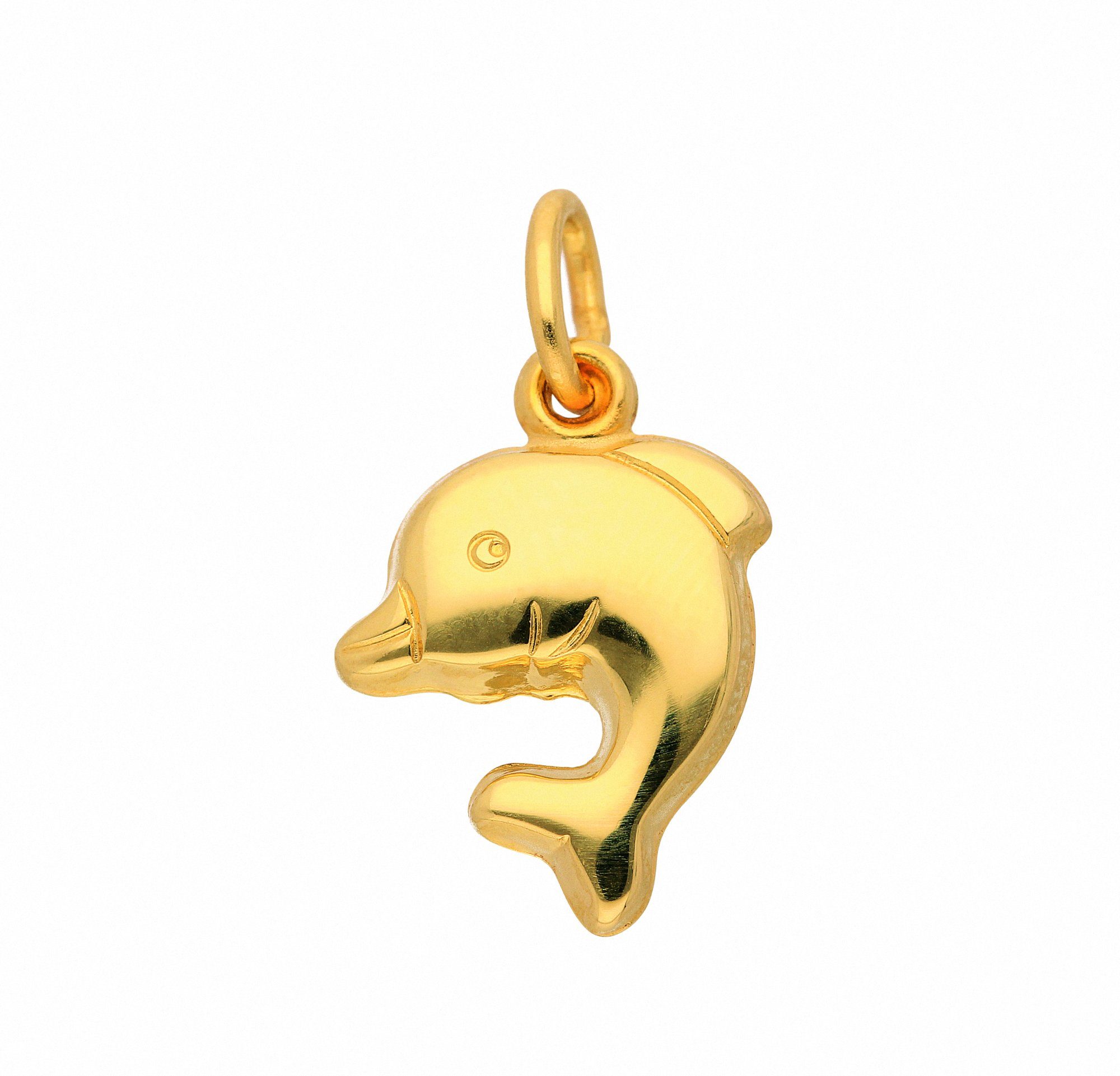 Adelia´s Kette mit Anhänger Delphin, Halskette 333 Set Schmuckset Gold mit Anhänger 