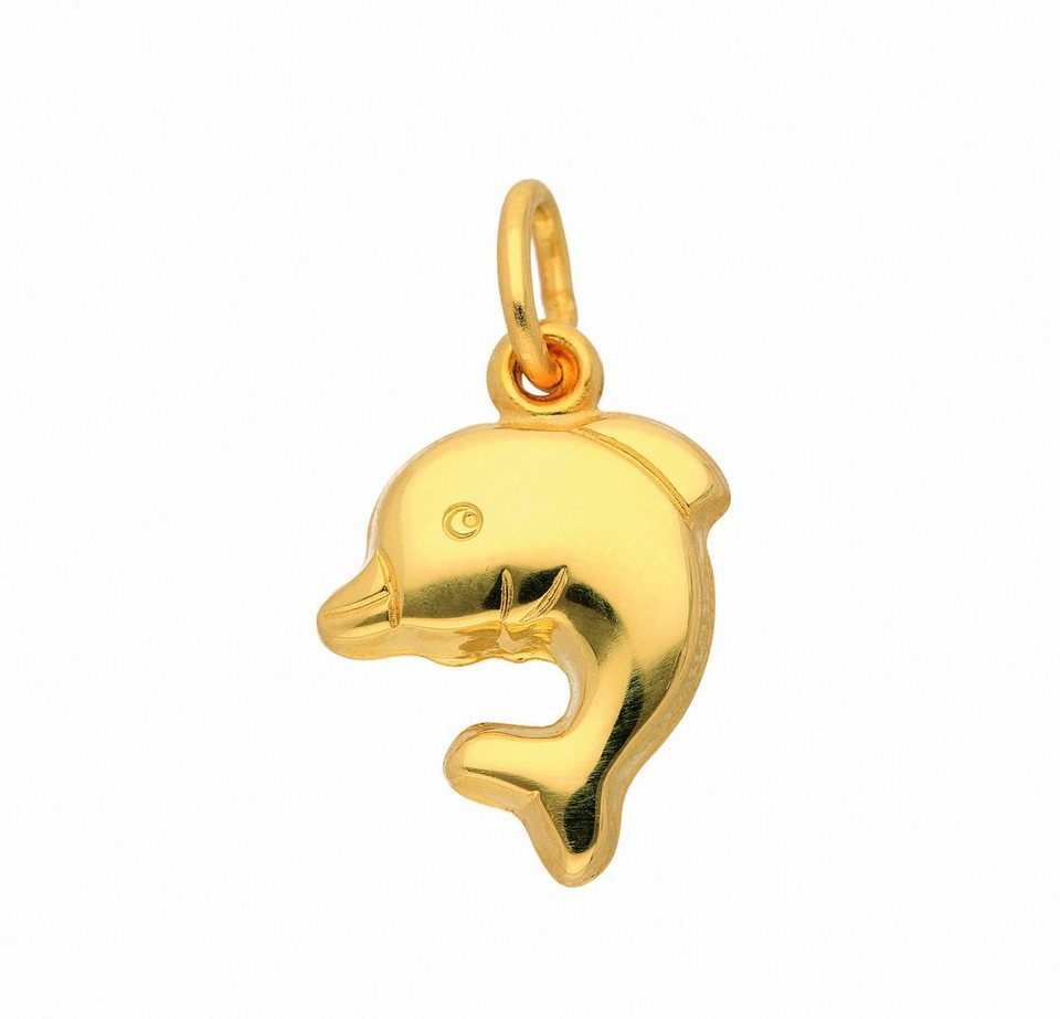 Adelia´s Kette mit Anhänger 333 Gold Anhänger Delphin, Schmuckset - Set mit  Halskette