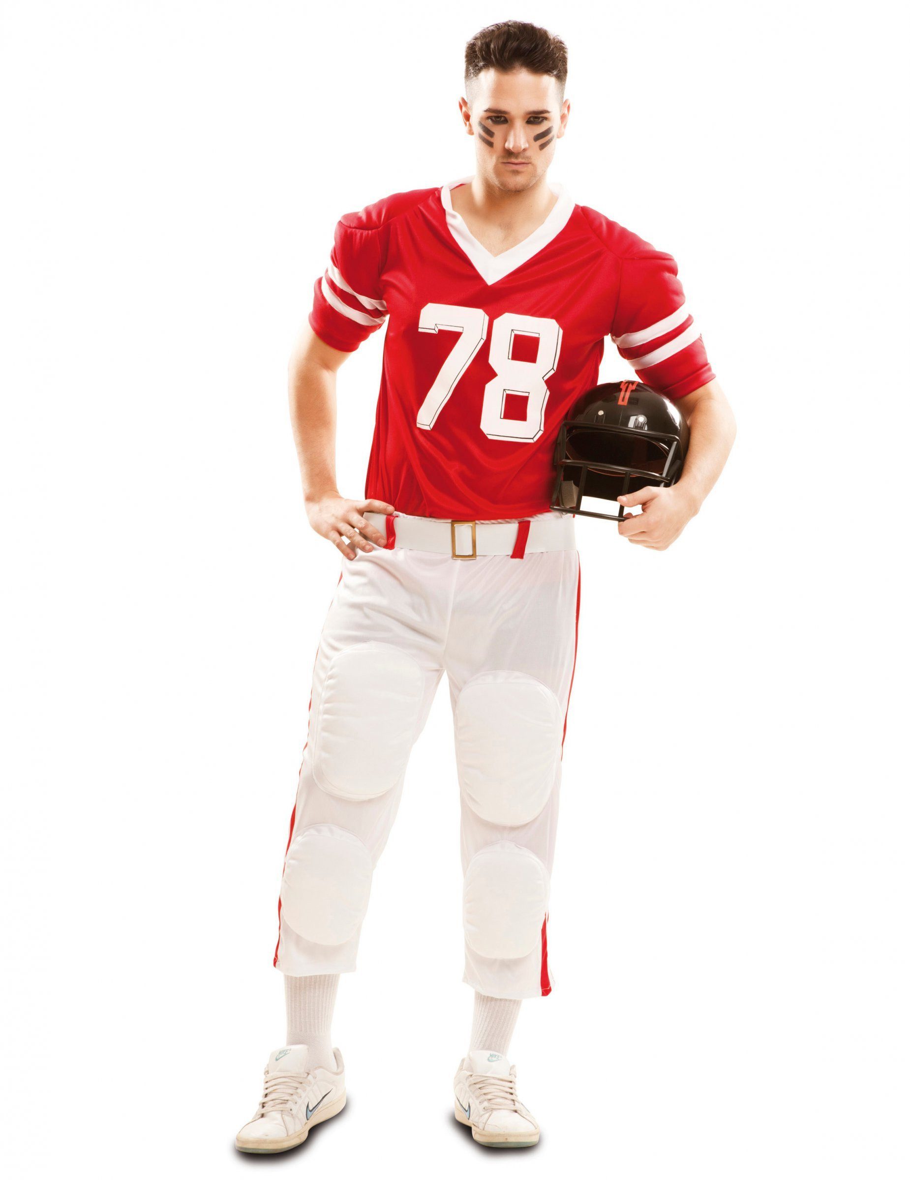 Viving Costumes Kostüm Kostüm Amerikanischer Football-Spieler für Herren rot