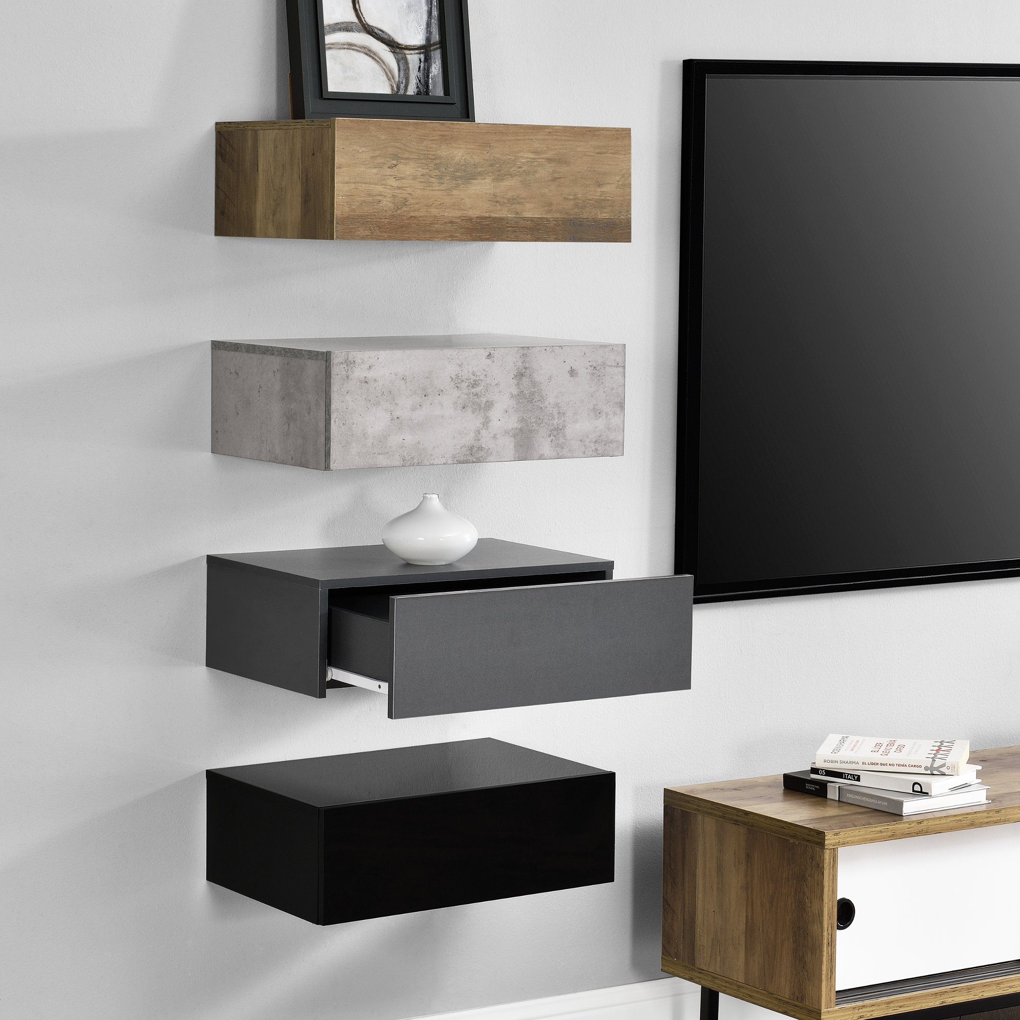 en.casa Nachtschrank »Oslo« in 4er Set günstig online kaufen