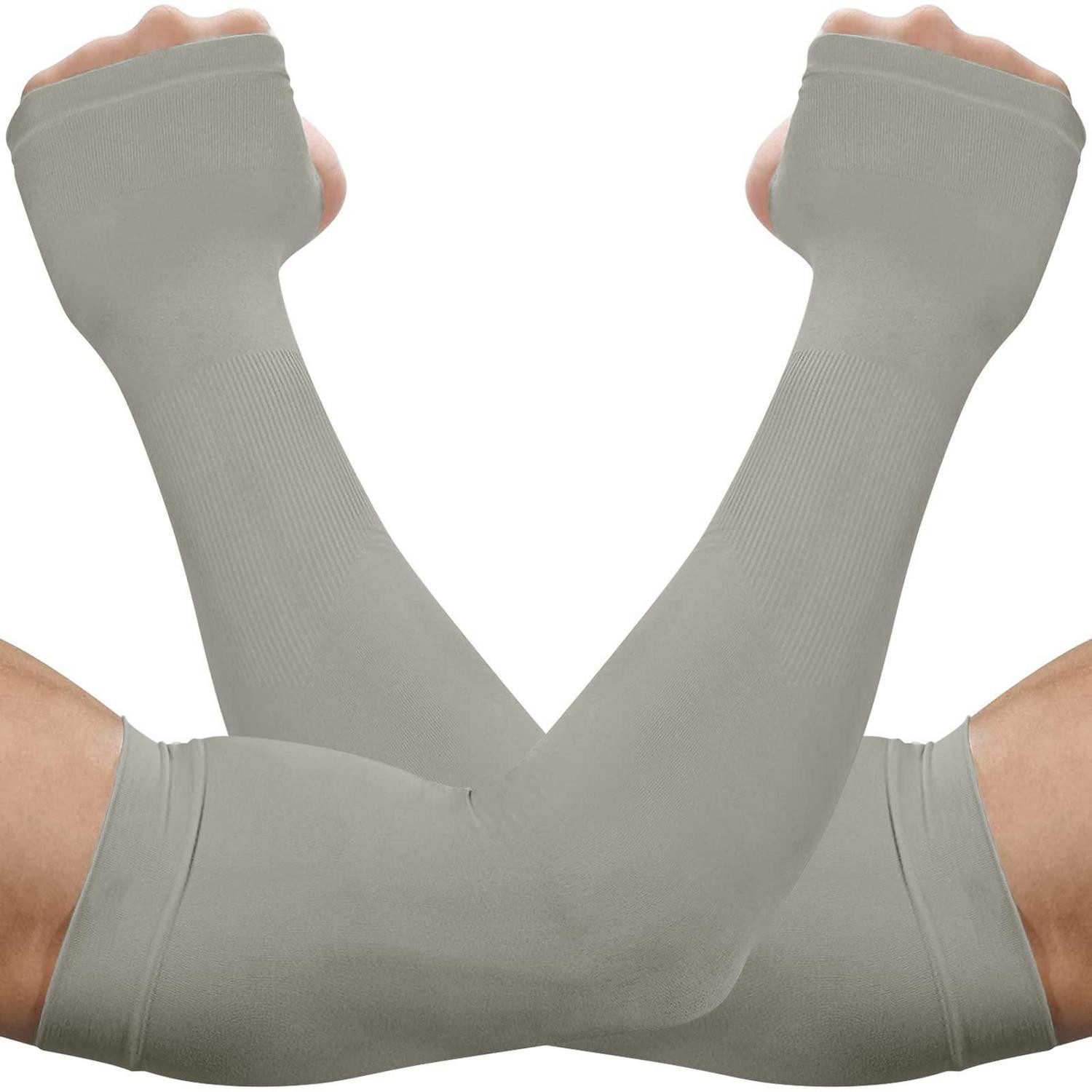 LuxusKollektion Armlinge Kühlende Arm Sleeves Daumenloch Grau (1-St)