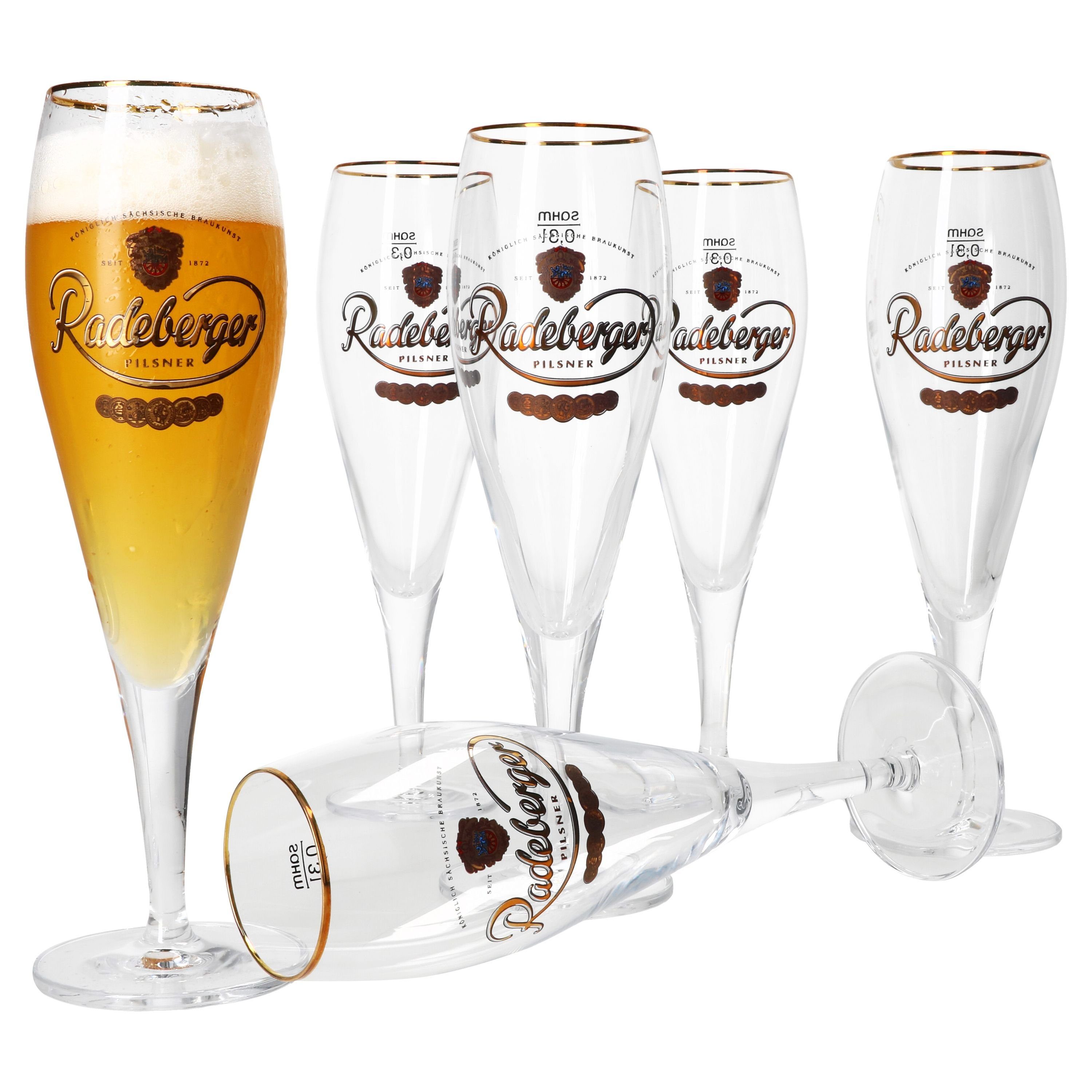 van Well Bierglas 6er Set Radeberger Pilsener Biergläser 0,3l, Glas