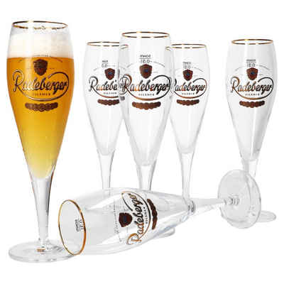 van Well Bierglas 6er Set Radeberger Pilsener Biergläser 0,3l, Glas