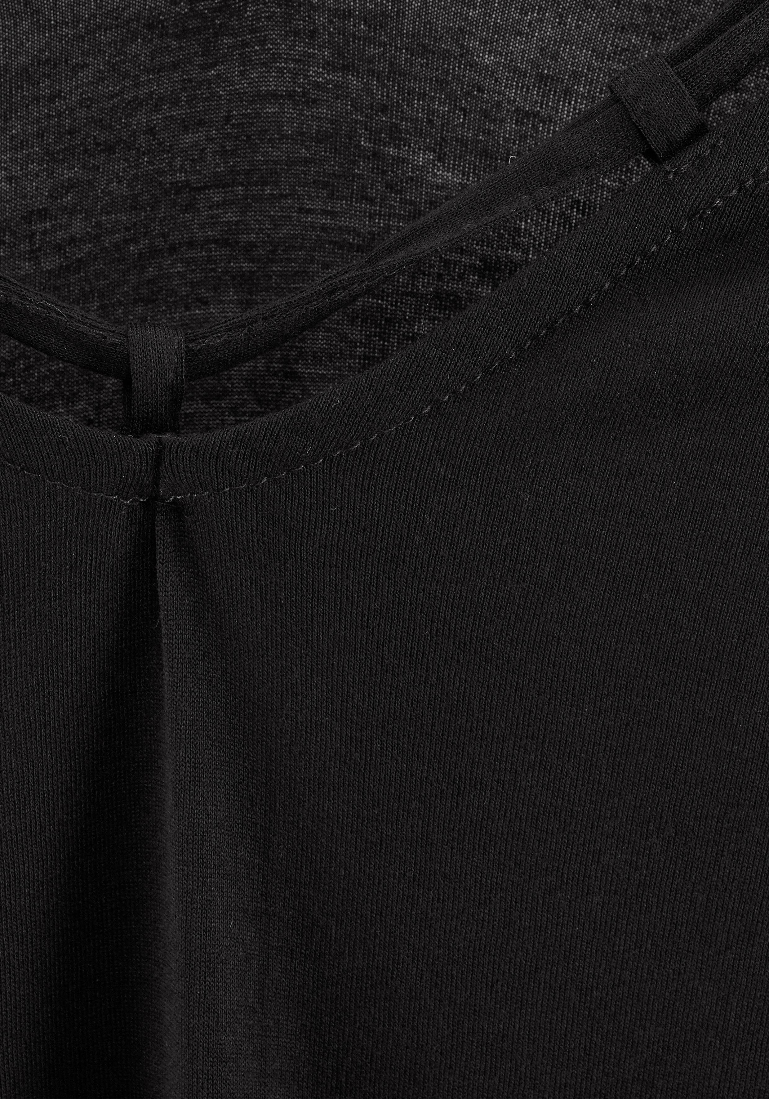 s.Oliver T-Shirt mit Zierbändern am Ausschnitt, Kurzarmshirt, sommerlich – Bild 5 von 5