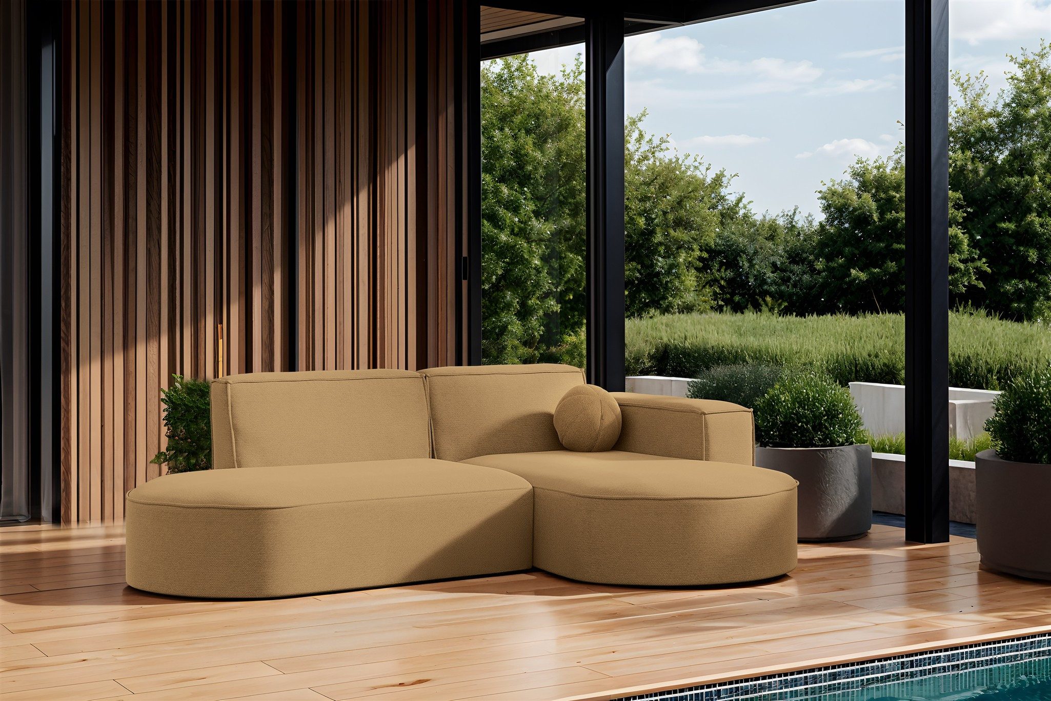 Fun Möbel Loungesofa Gartenmöbel Gartensofa Ecksofa SUNDAY XS, inkl. 1 Zierkissen, Wetterfester Stoff