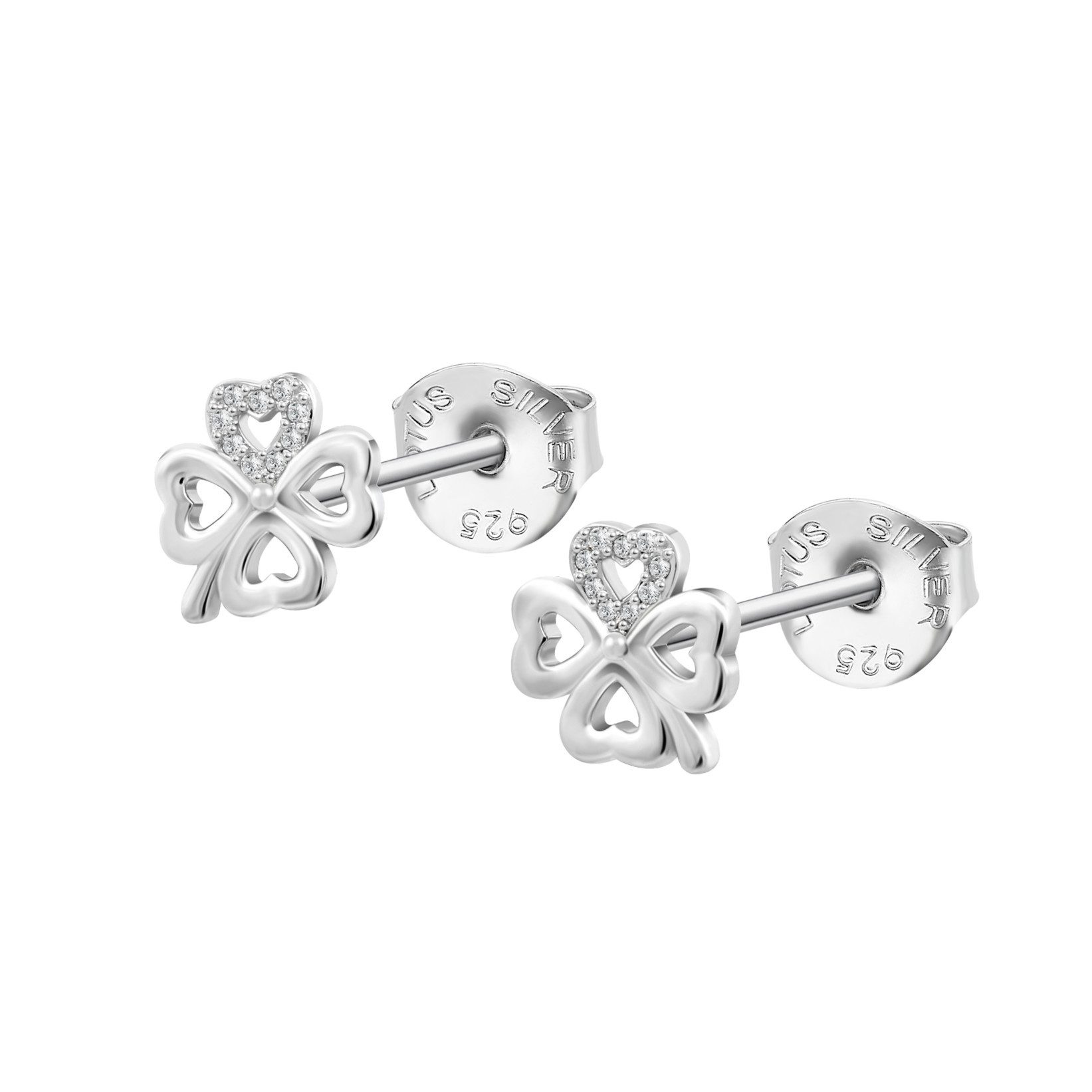 Lotus Paar Ohrstecker Silver Damen LP3305-4/1 Silber Kleeblatt Zirkonia 9 mm