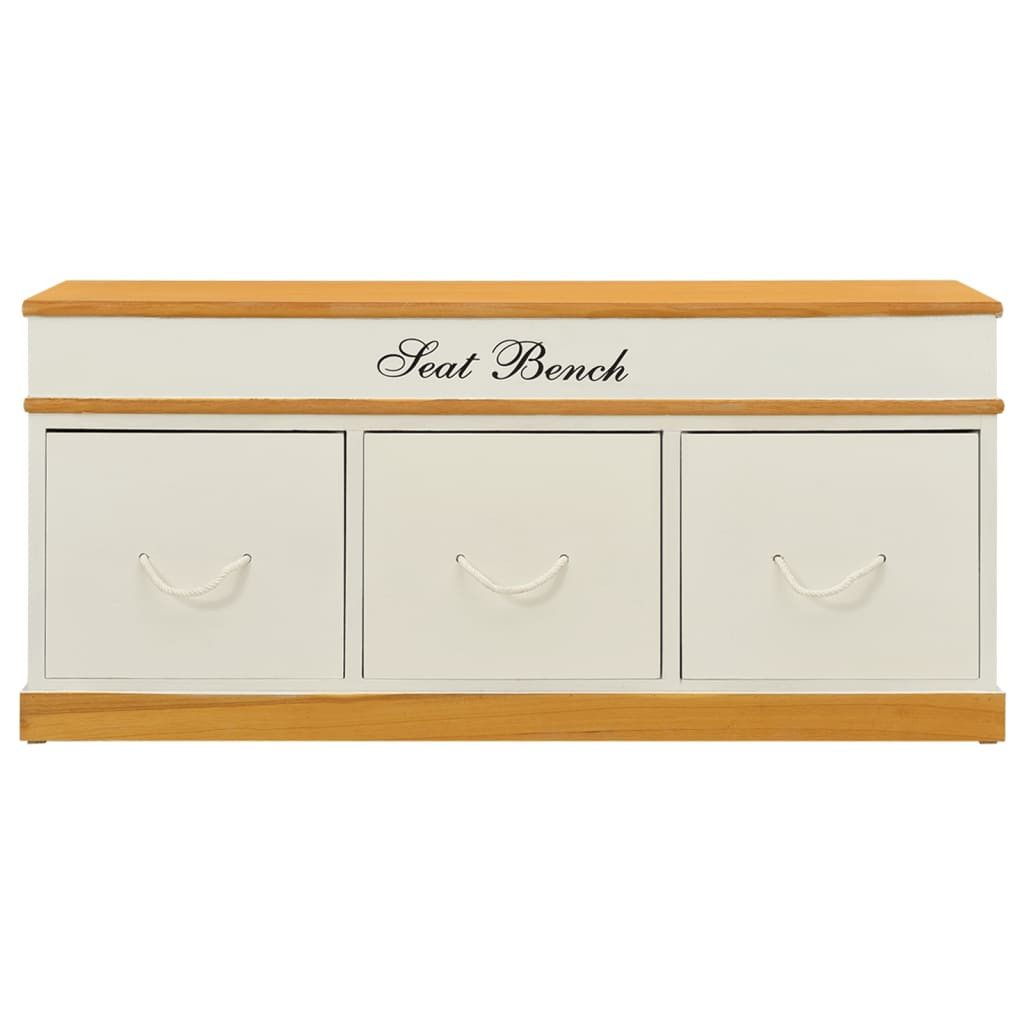 furnicato Truhenbank Sitzbank mit Stauraum aus Massivholz 100x35x45 cm Naturfarbe