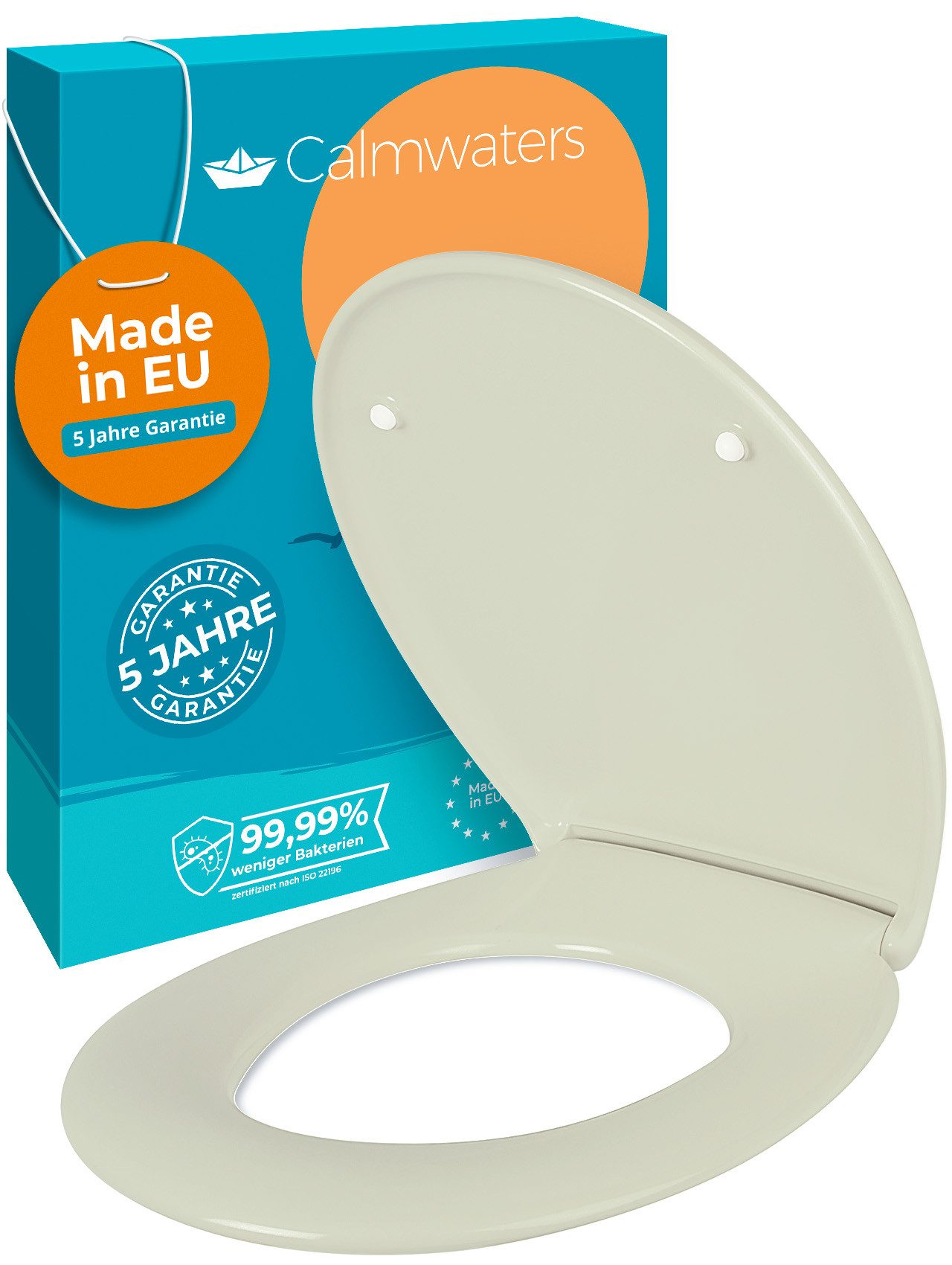 Calmwaters WC-Sitz Original, Premium, Made in EU, Absenkautomatik, bis 250 kg, Abnehmbar, 26LP6324