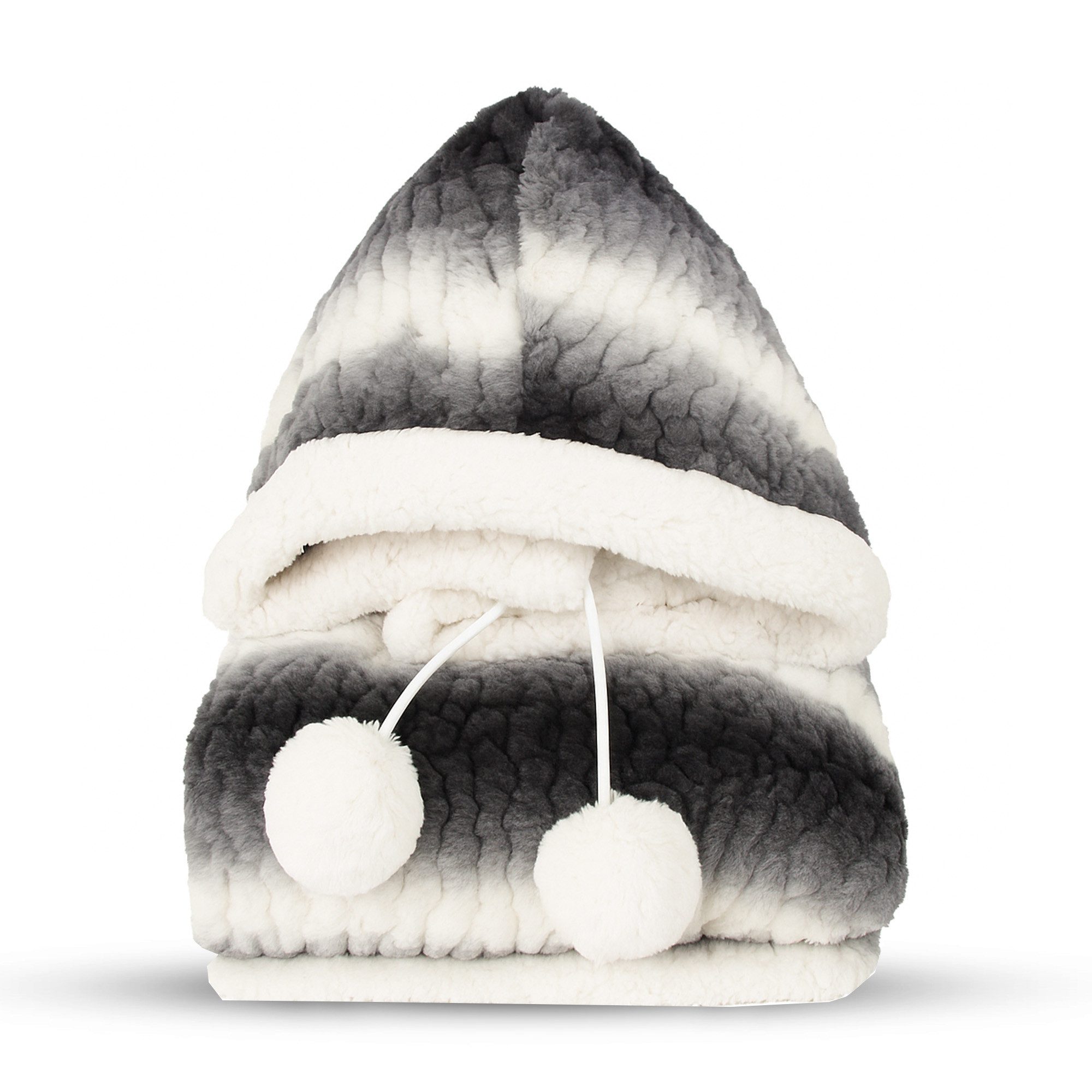 Wohndecke Flanelldecke Sherpaleece, Bestlivings, Kuscheldecke mit Kapuze 130 x 180 cm, TV-Decke, Flauschdecke