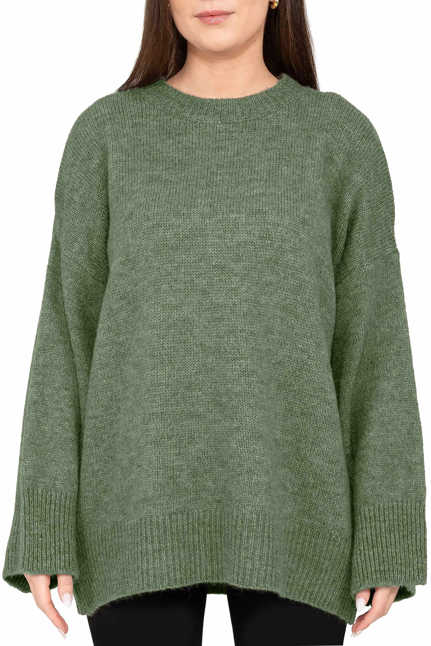 Reichstadt Strickpullover Damen Oversized Strickoberteil 25RSW087 (1-tlg) Weiche Haptik und Rippabschlüsse an Ärmeln