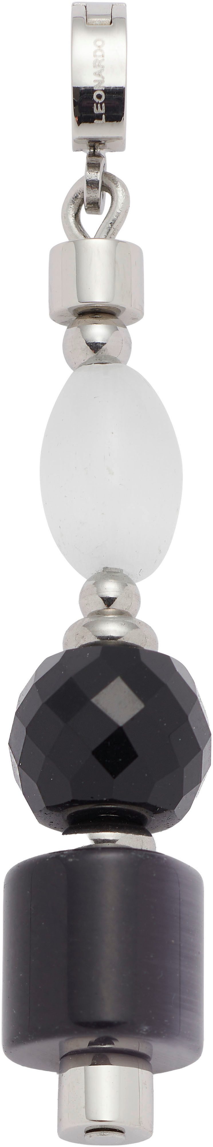 JEWELS BY LEONARDO Anhänger Clip & Mix Prilla, Ketten-Anhänger aus silberfarbenem Edelstahl, blauer Sodalith-Stein in organischer Form, Schmuck Geschenk für Frauen, 024557