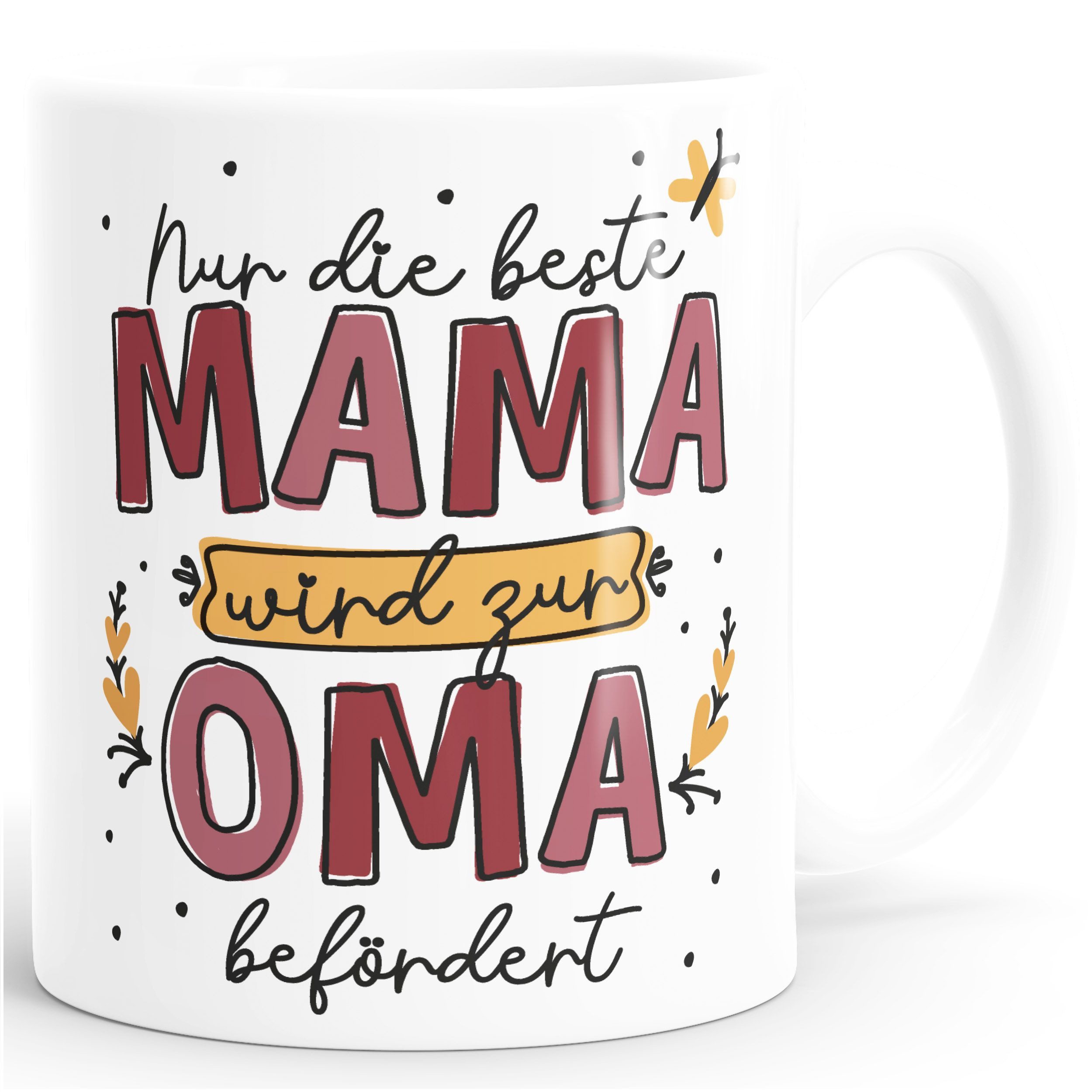 SpecialMe Tasse Kaffee-Tasse mit Spruch Nur die beste Mama wird zur Oma befördert, Keramik
