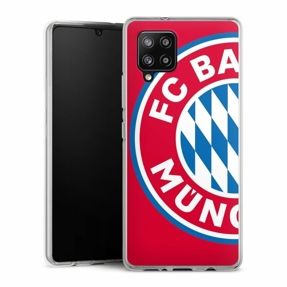 DeinDesign Handyhülle FC Bayern München Offizielles Lizenzprodukt FCB Großes FCB Logo Rot, Samsung Galaxy A42 5G Silikon Hülle Bumper Case Handy Schutzhülle