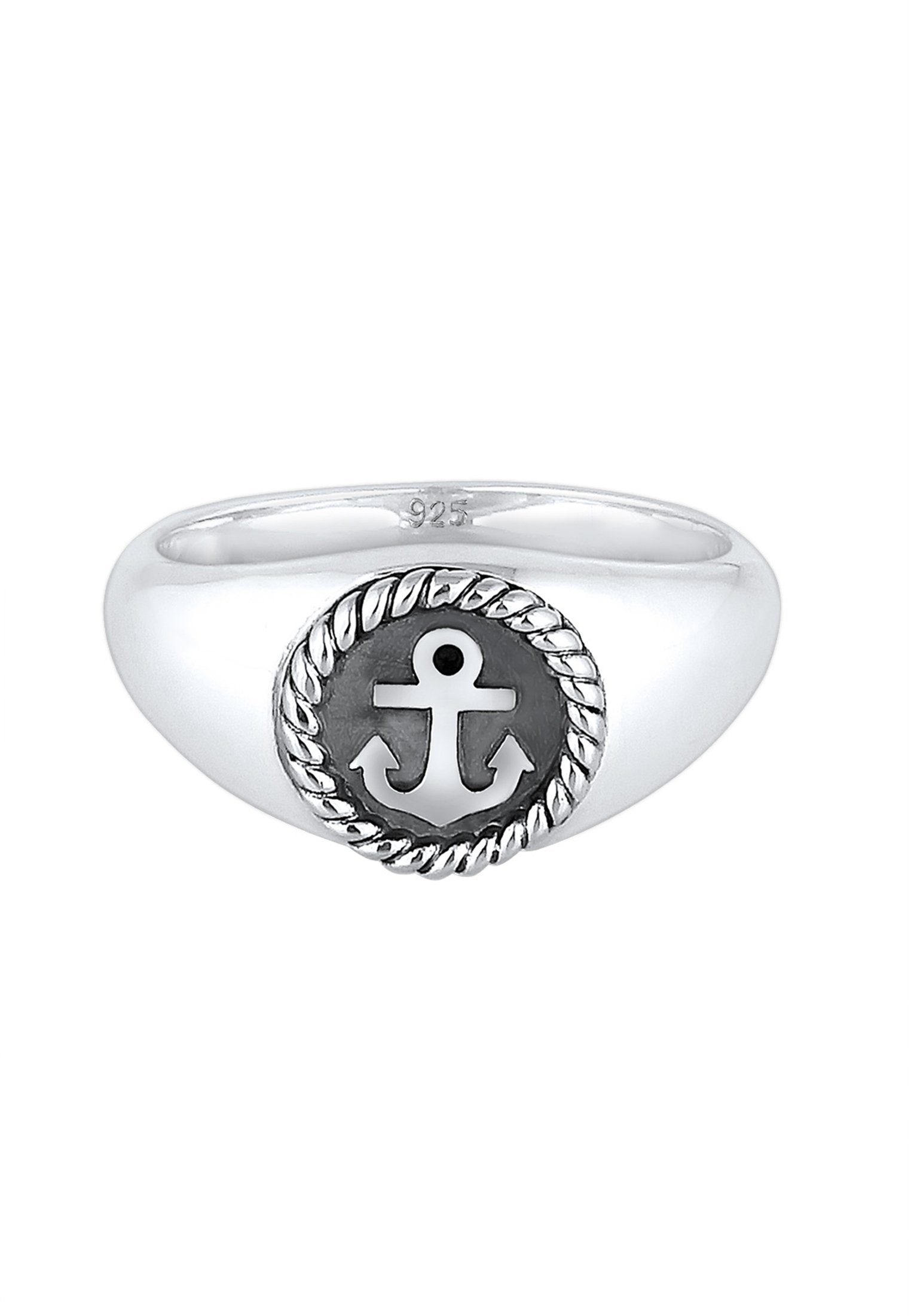 Siegelring 925er Silber Maritim Anker Oxid Siegelring Kuzzoi Anchor