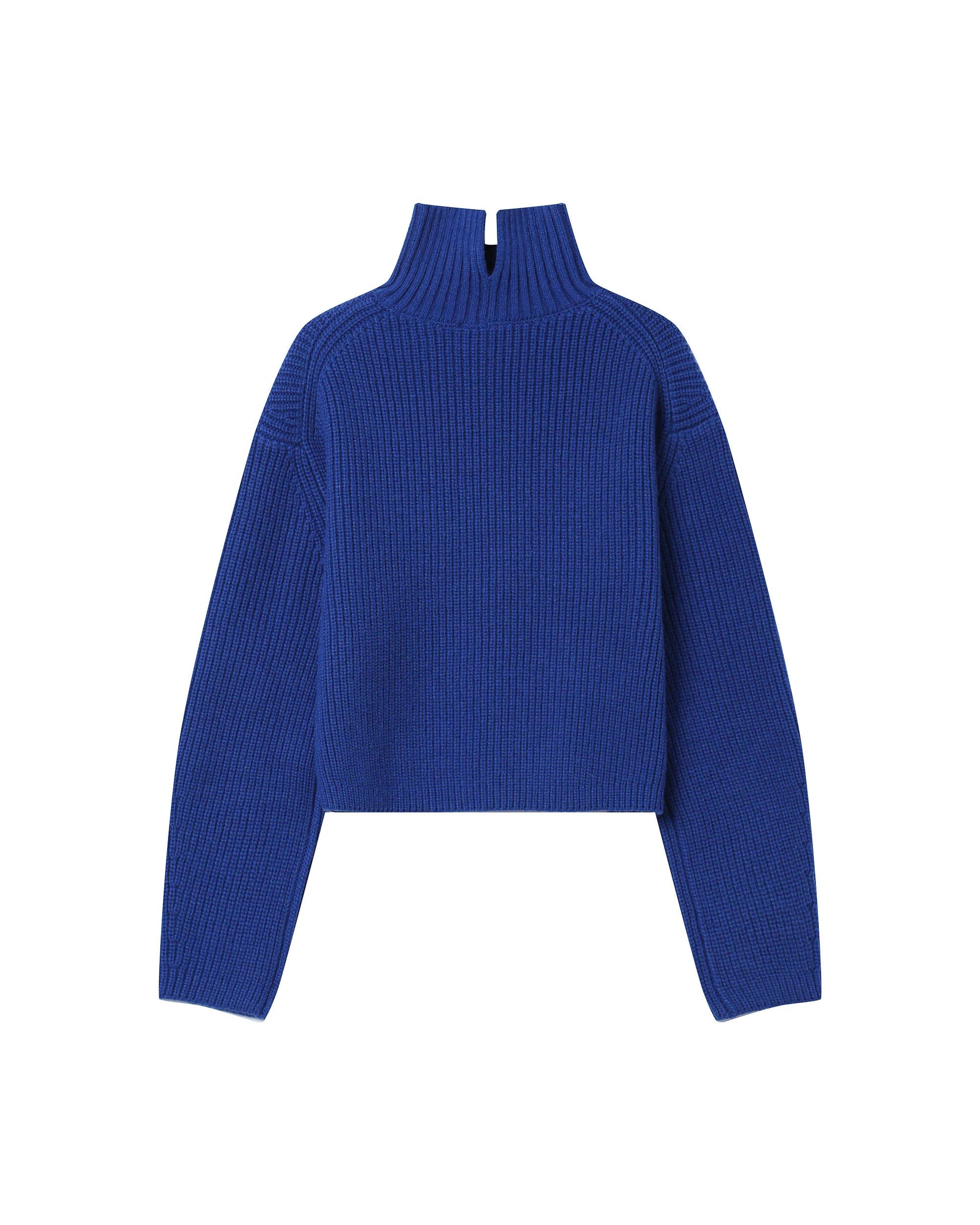 Rollkragenpullover Wool boxy sweater SAGAN - Wollpullover - mit hohem Kragen - Rippstrick