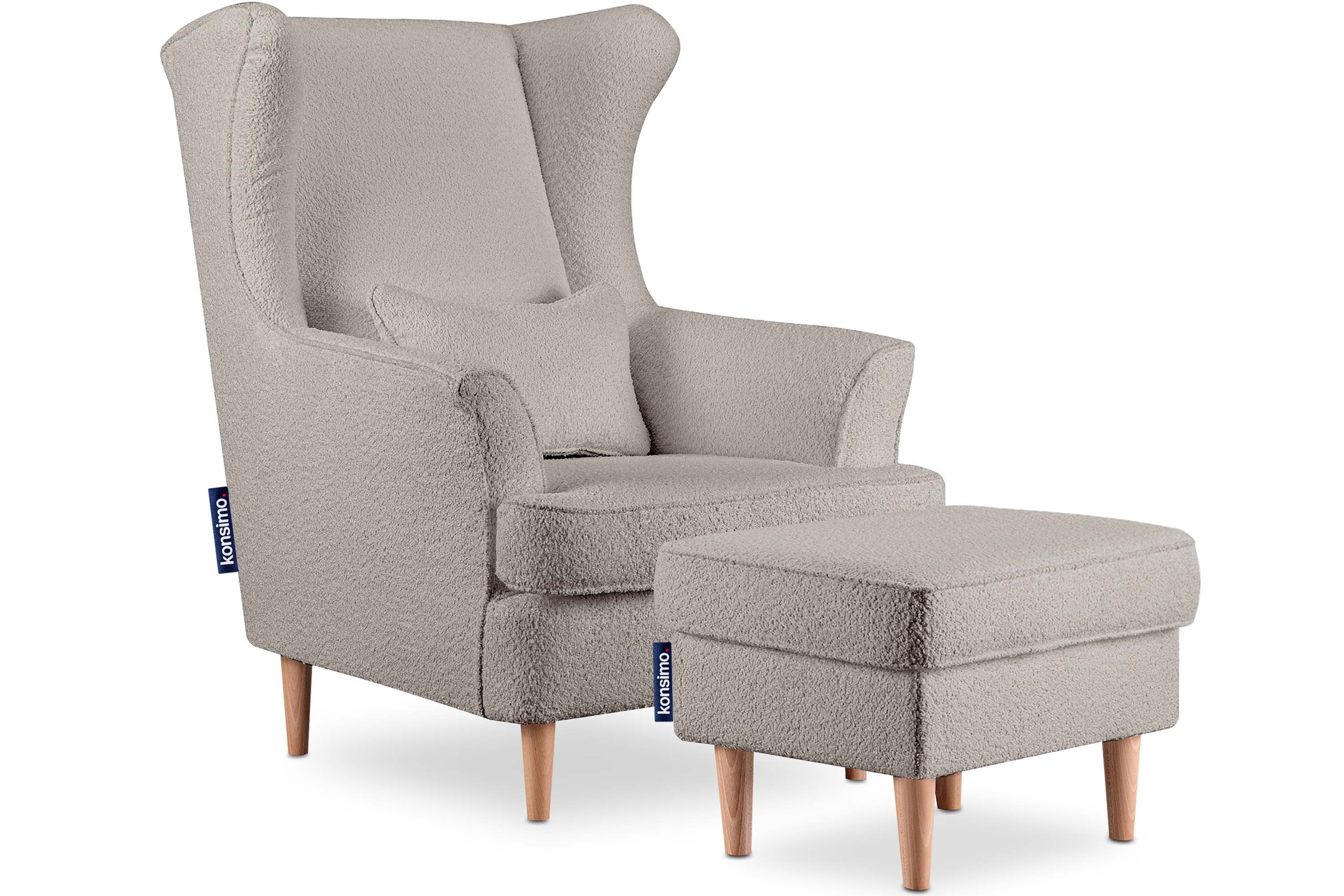 KONSIMO® Ohrensessel STRALIS Sessel, zeitloses Design günstig online kaufen