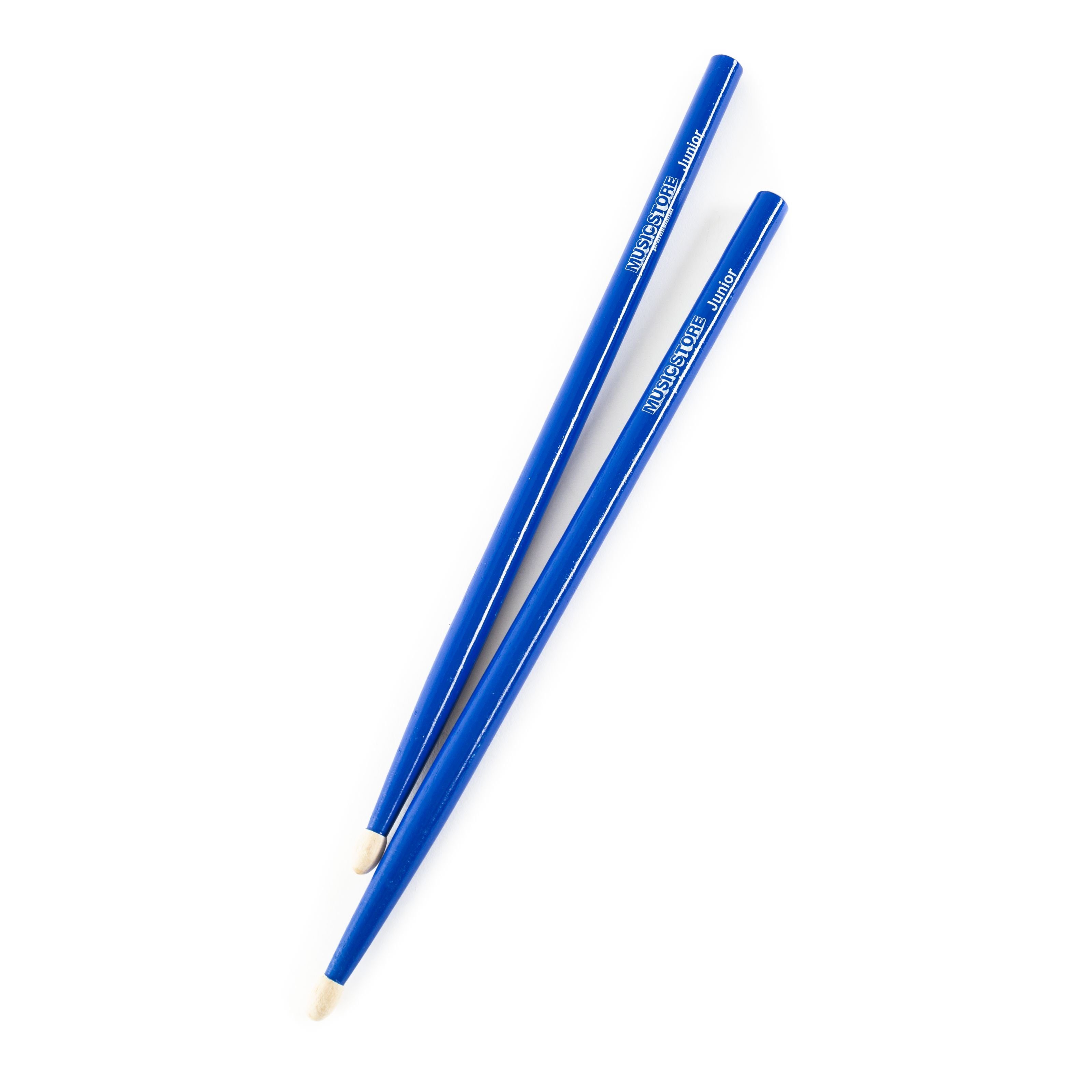 MUSIC STORE Drumsticks (Junior Drumsticks for Kids 33cm Length 1.3cm Diameter Olive Tip Blue Color, Sticks, Beater und Mallets, Drumsticks Holztip), Junior Drumsticks, Kids Drumsticks, 33cm Drumsticks
