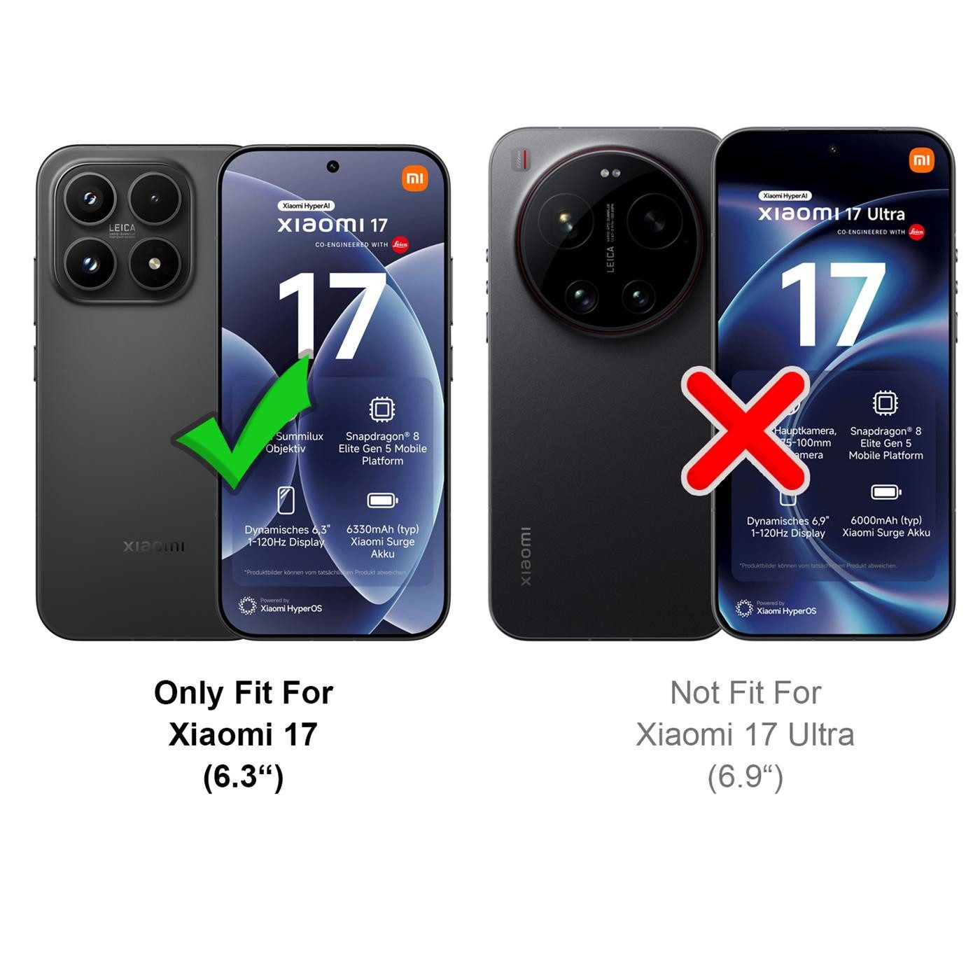 CoolGadget Handyhülle Magnet-Hülle für Xiaomi 17 Schutzhülle magnetisch 6,3 Zoll, Hülle Matt Stoßfest kompatibel mit QI-Laden Zubehör Kameraschutz Case