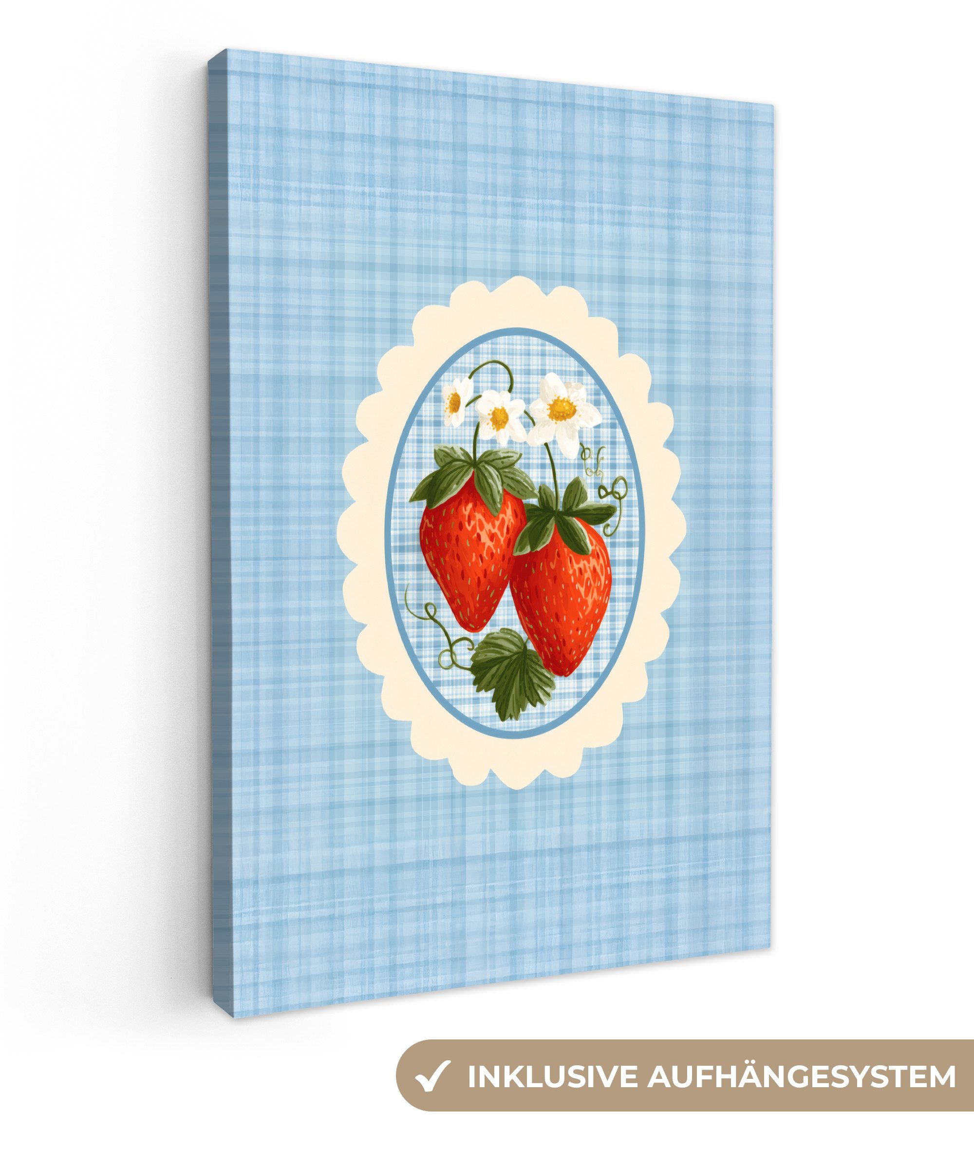 OneMillionCanvasses® Leinwandbild Erdbeeren - Rahmen - günstig online kaufen