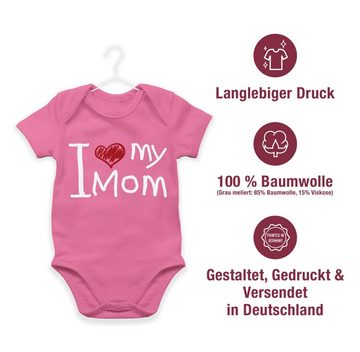 Shirtracer Shirtbody I love my mom quer weiß (1-tlg) Muttertagsgeschenk