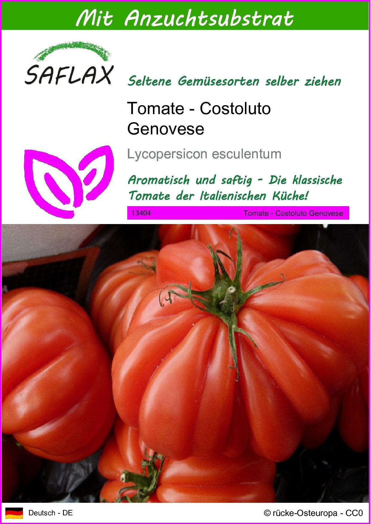 Gemüsesamen SAFLAX - Samen und Substrat - Tomate - Costoluto Genovese