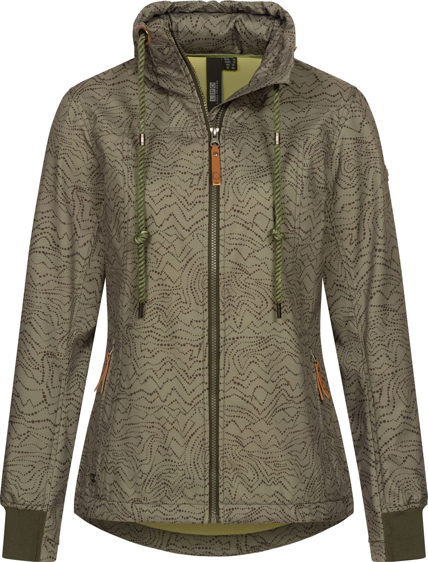 LPO Softshelljacke SHELBY PEAK IV Women leichte Softshelljacke mit All-Over-Print und abnehmbarer Kapuze