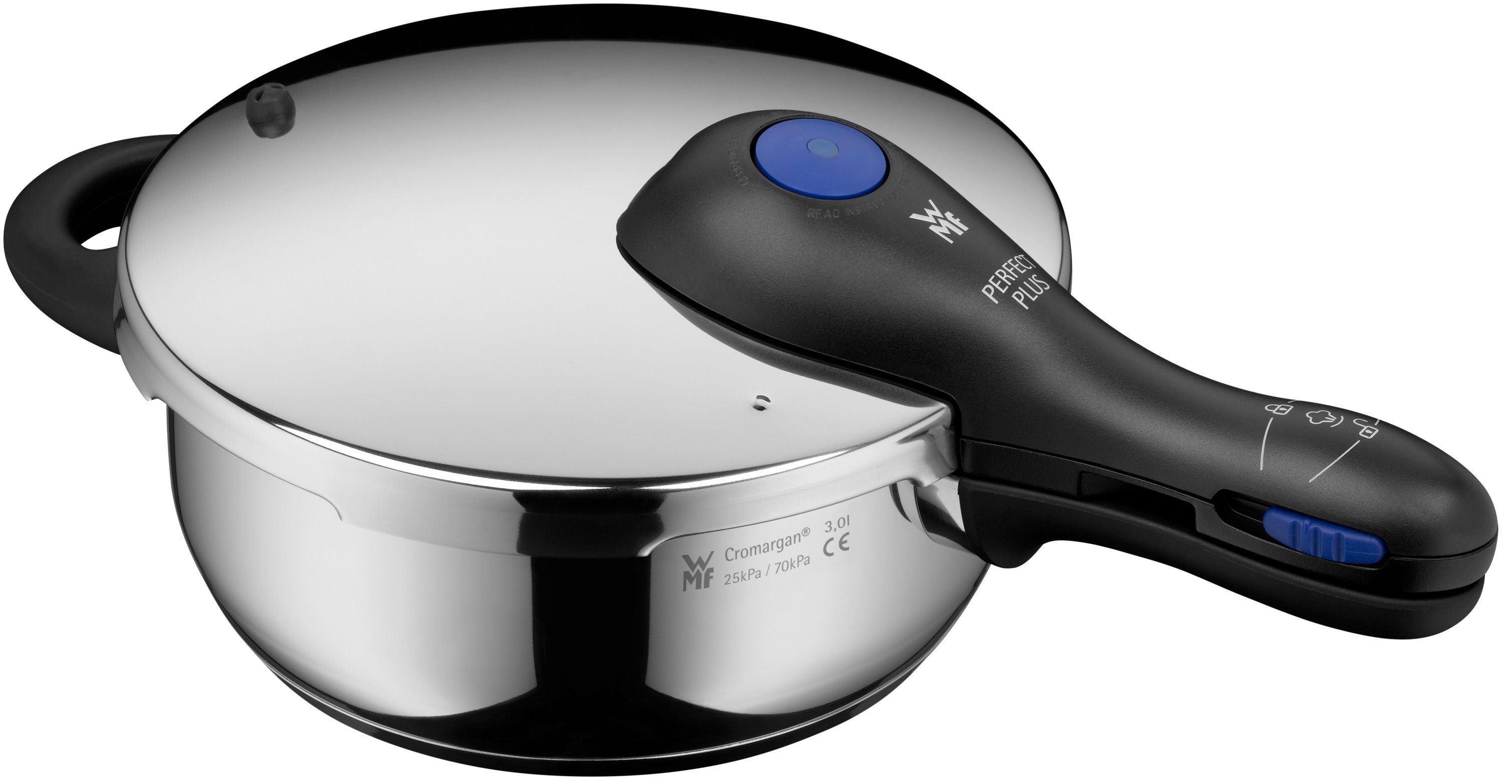 WMF Schnellkochtopf Perfect Plus, Cromargan® Edelstahl Rostfrei 18/10, Dampfkochtopf mit abnehmbarem Deckelgriff, Induktion