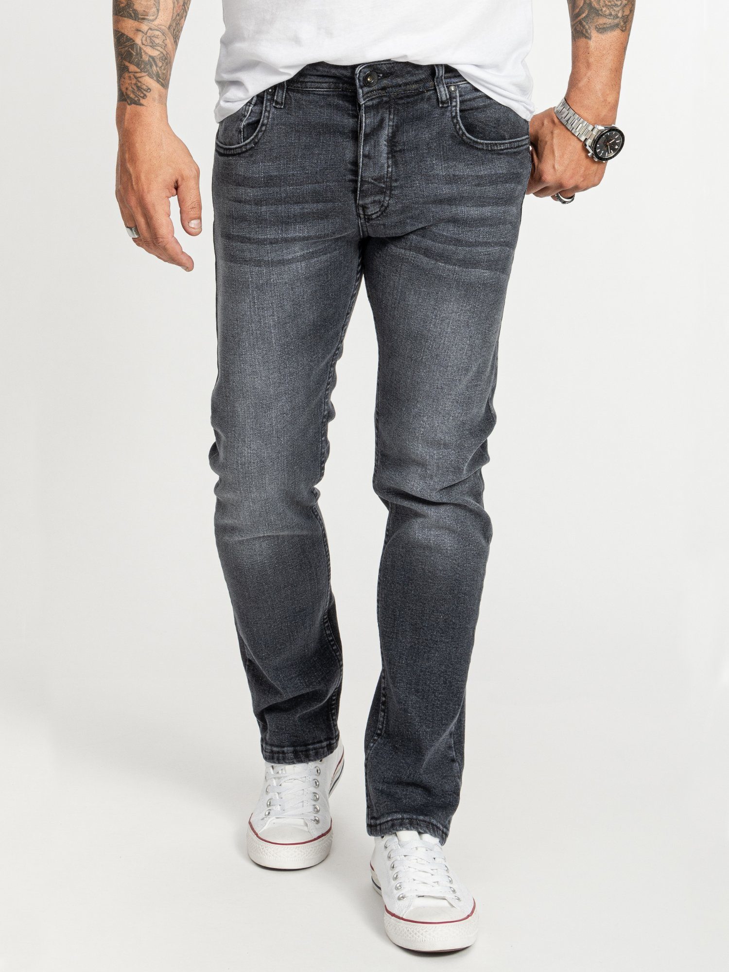 Rock Creek Regular-fit-Jeans Herren Jeans Stonewashed RC-2413 Grau