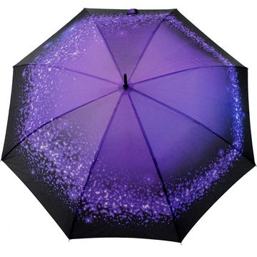 HAPPY RAIN Langregenschirm großer Damen-Regenschirm mit Auf-Automatik, ein magischer Glitzerwirbel