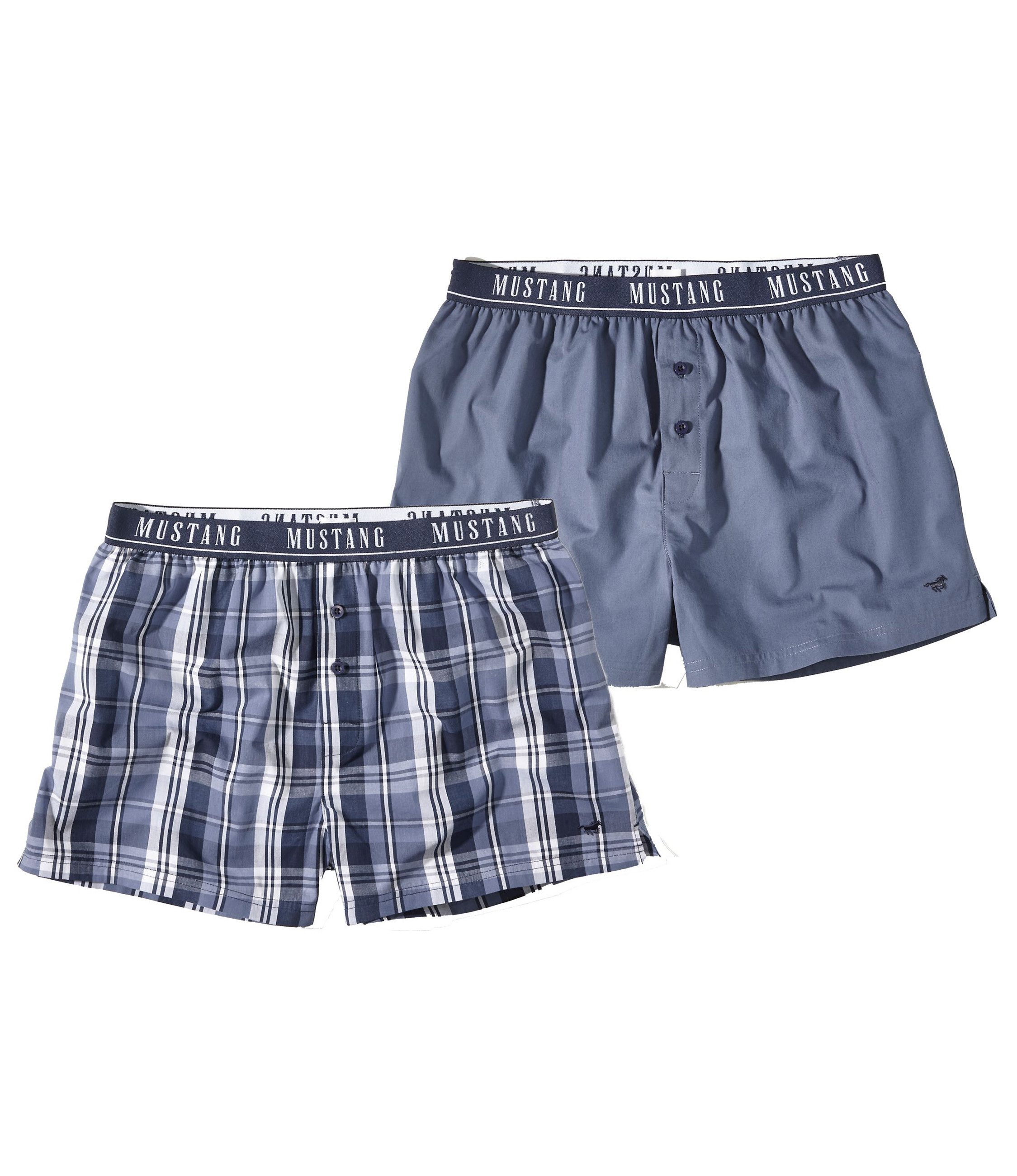 MUSTANG Boxershorts Freddy Unterhose Unterwäsche (Spar-Set, 2-St) Bequem & locker - OEKO-TEX® Standard - Elastischer Bund - Atmungsaktiv