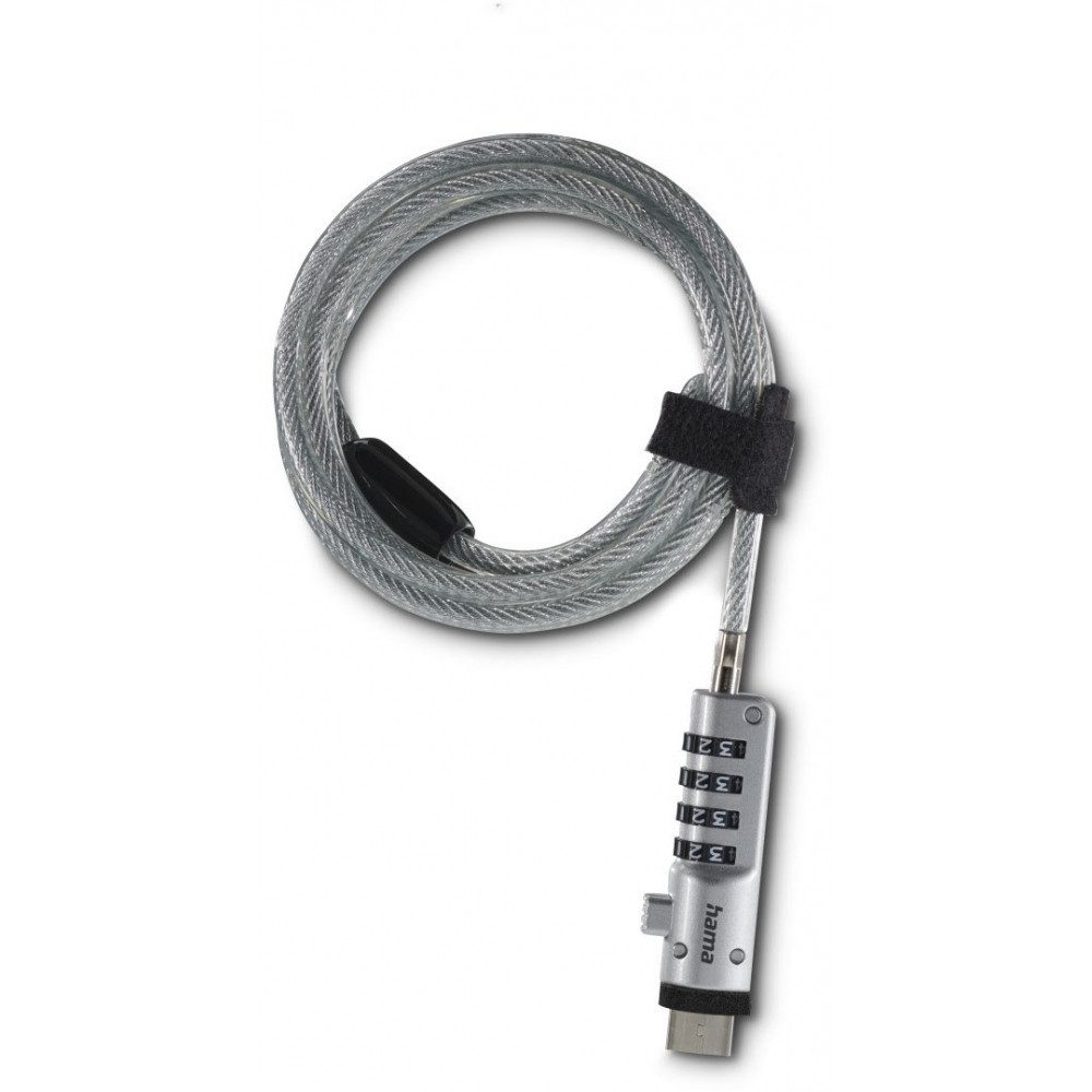 Hama Laptopschloss USB silber/transparent Sicherheitszubehör Maus