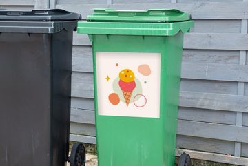 MuchoWow Wandsticker Eiscreme - Pastell - Sommer (1 St), Mülleimer-aufkleber, Mülltonne, Sticker, Container, Abfalbehälter