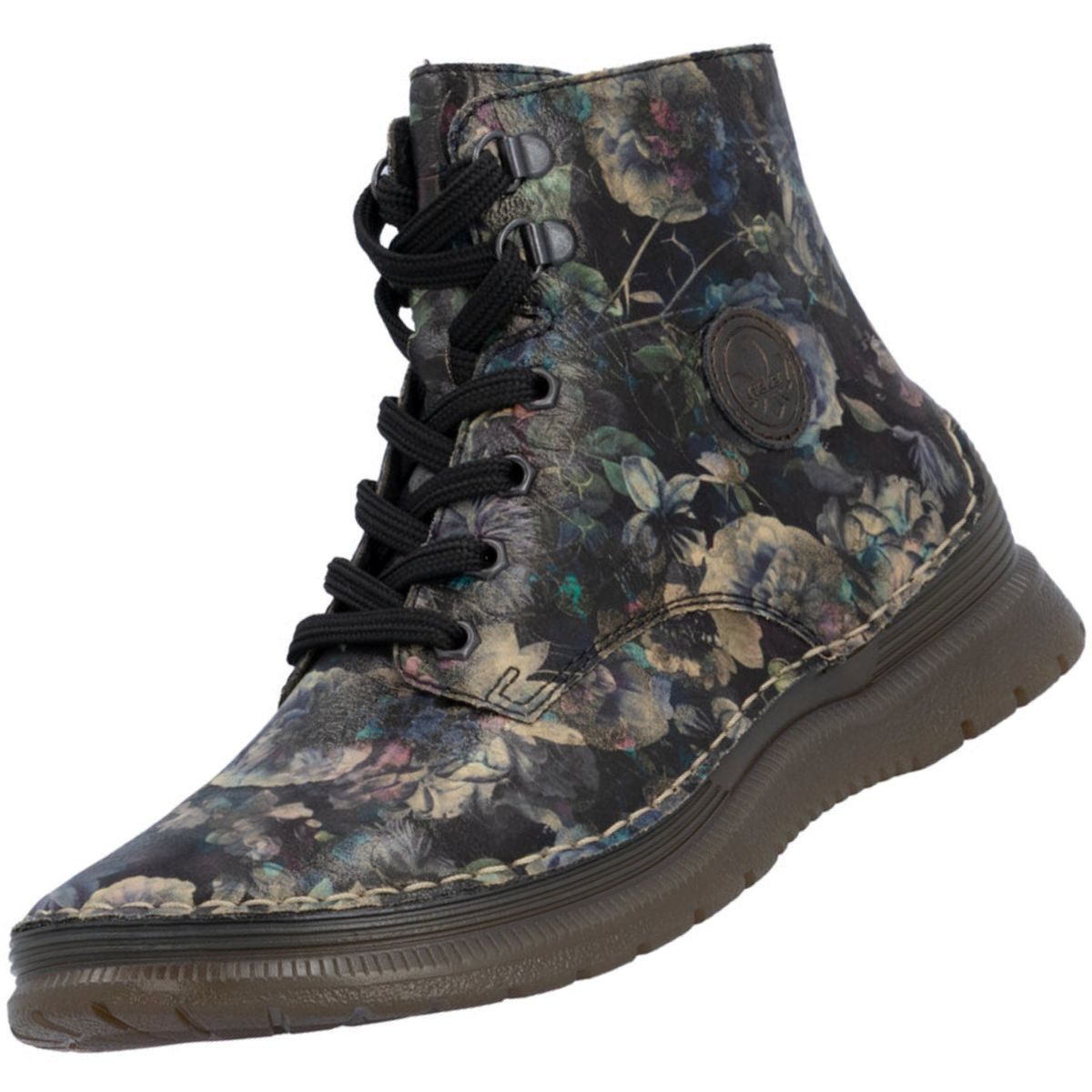 Rieker 53632-90 Stiefelette Bequemer Kurzstiefel mit Musterprägung