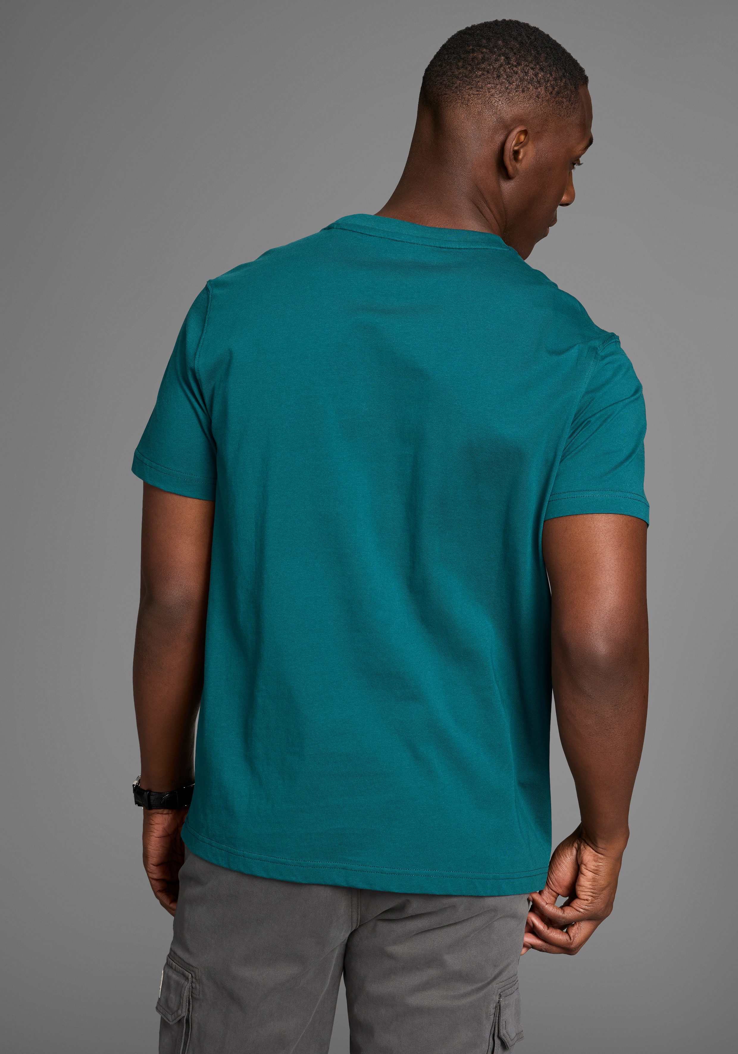 DELMAO T-Shirt Kurzarm, bedruckt, Rundhals, aus günstig online kaufen