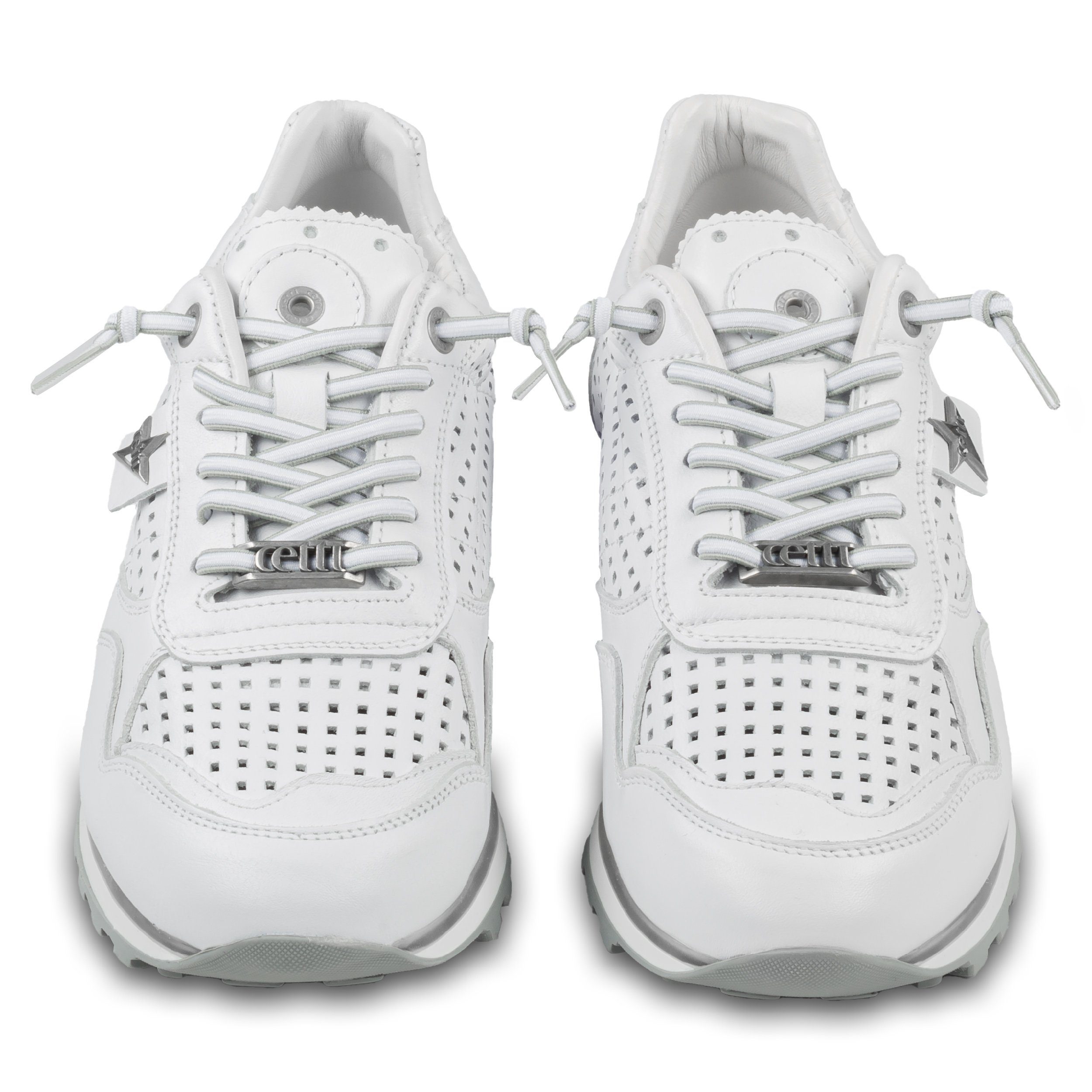 Cetti Herren Sneaker weiß, Kalbsleder perforiert (C-848 nature blanco) Sneaker Gefertigt in Spanien