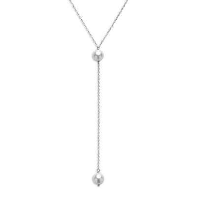 Unique Silberkette Perlenkette 925er Silber Y-Design SN0319