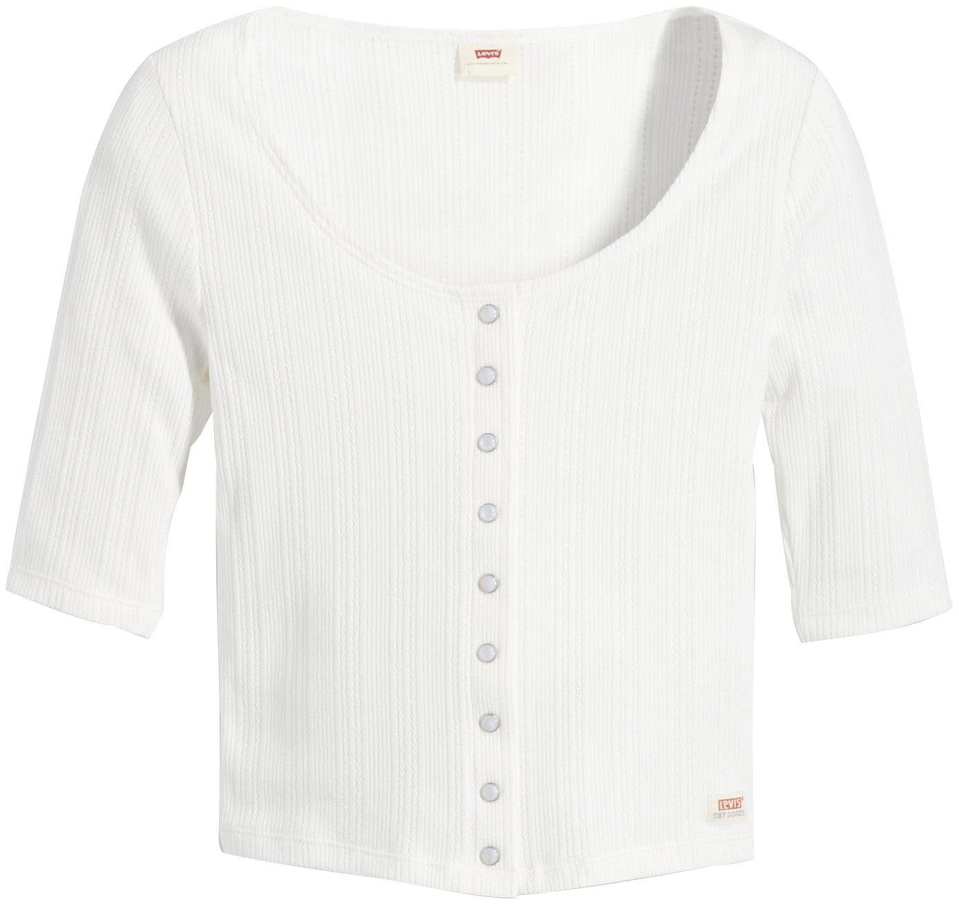 Levi's® Rundhalsshirt POINTELLE TOP mit Struktur weiß Stretchqualität 