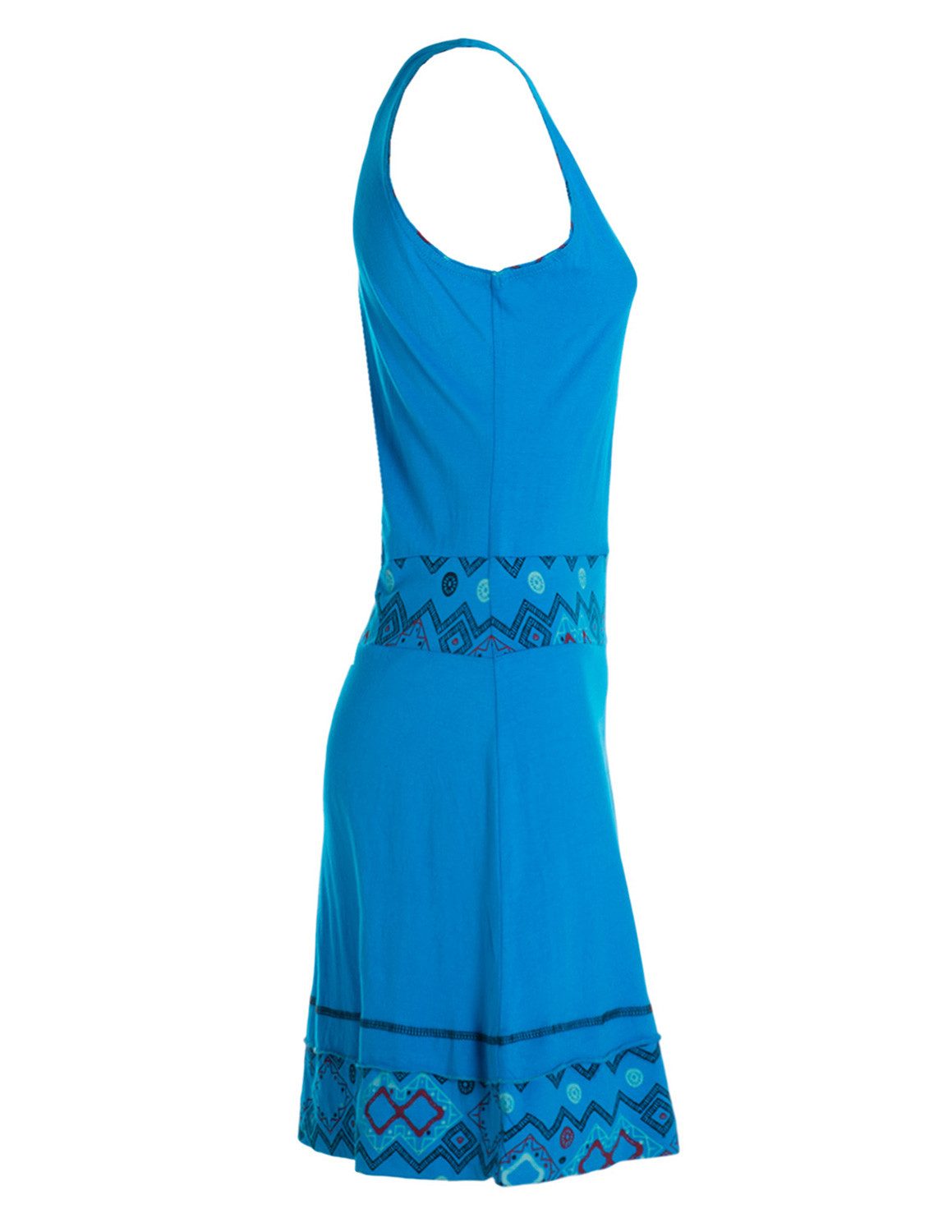 Vishes Sommerkleid Damen Trägerkleid Jersey Ethno Azteken Bordüre Alternative Mode, Boho, Hippie, Ethno, Festival